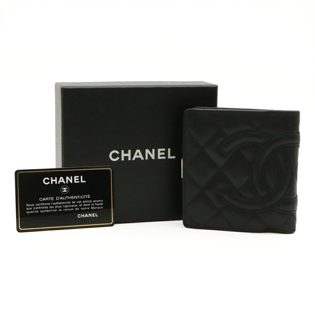 Chanel Black Pink White Leather Wallet (Bi-Fold) (Pre-Owned)