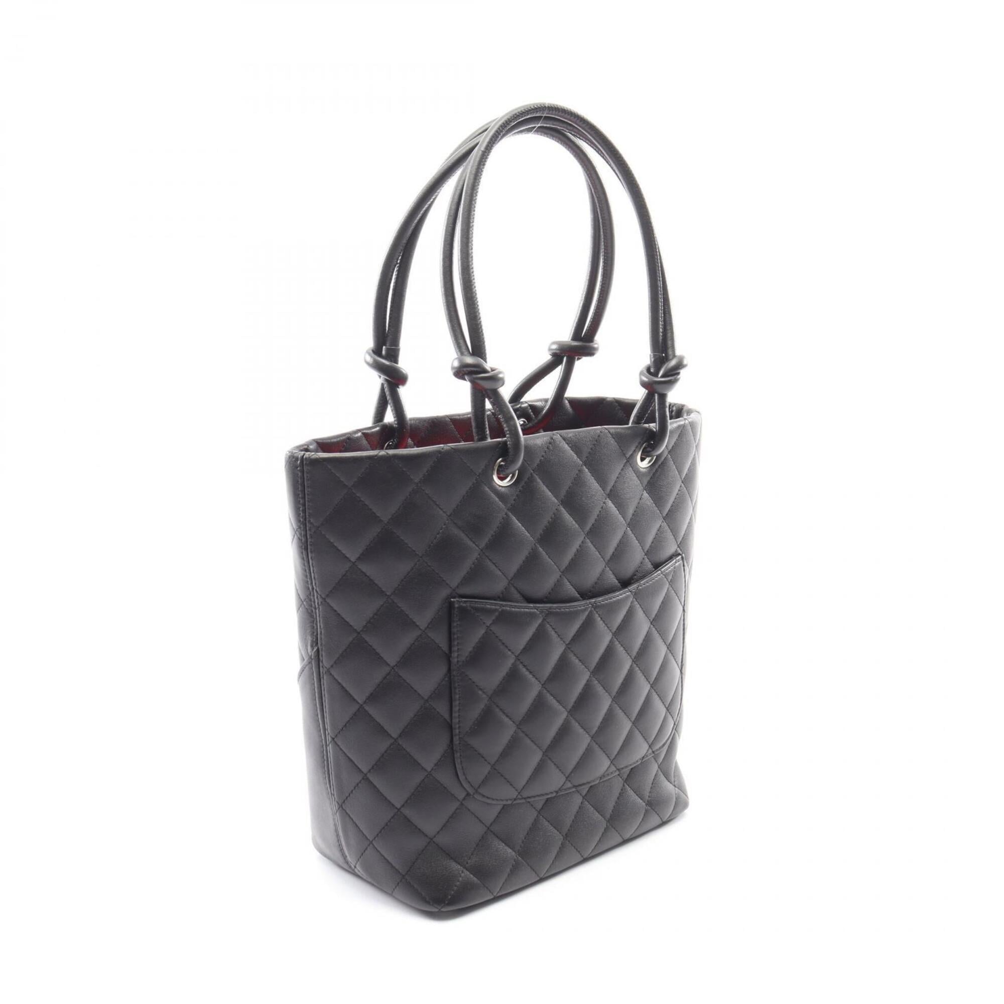 Chanel Black Leather Handbag Tote Bag (Pre-Owned)