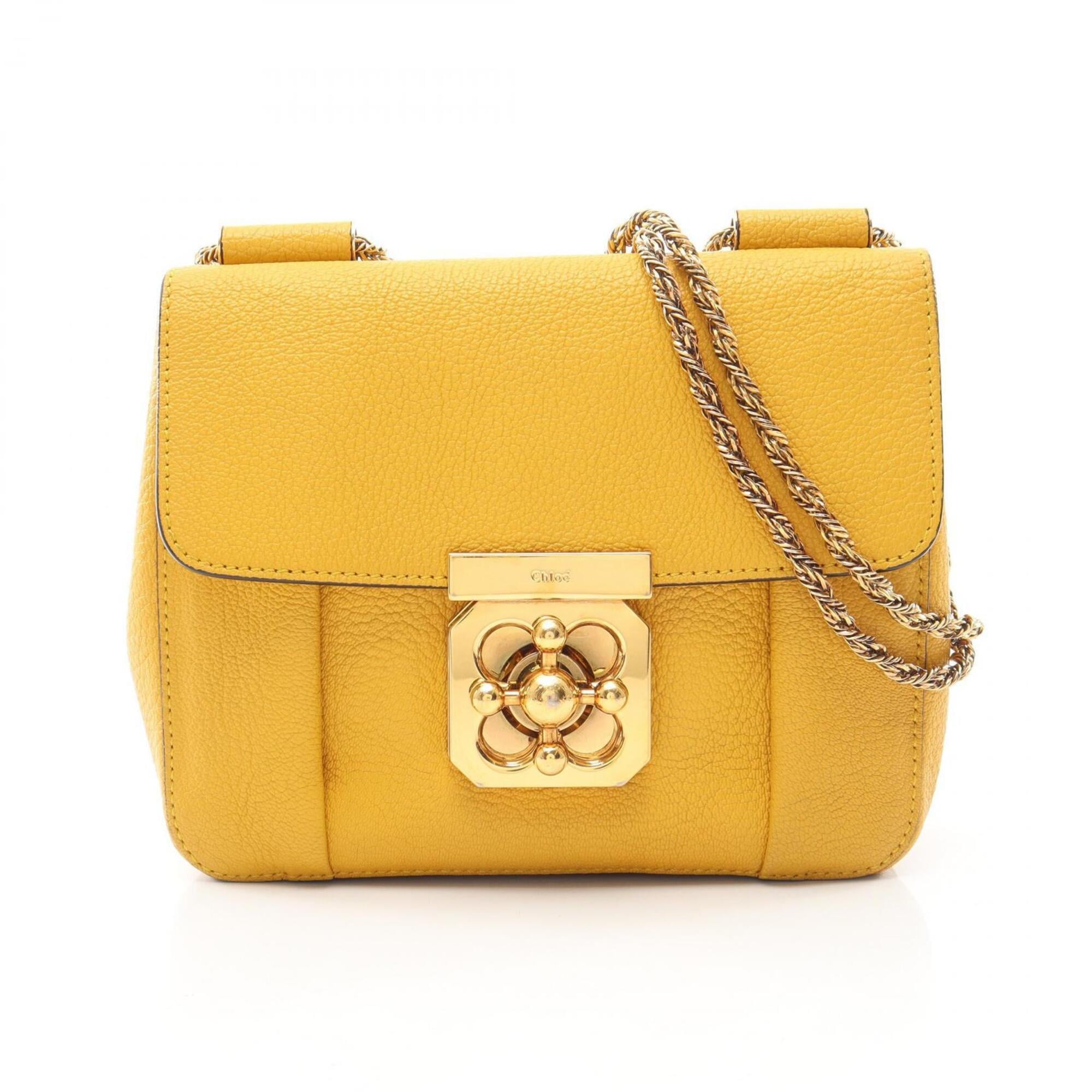 Chloé Yellow Leather Handbag Shoulder Bag (Pre-Owned)