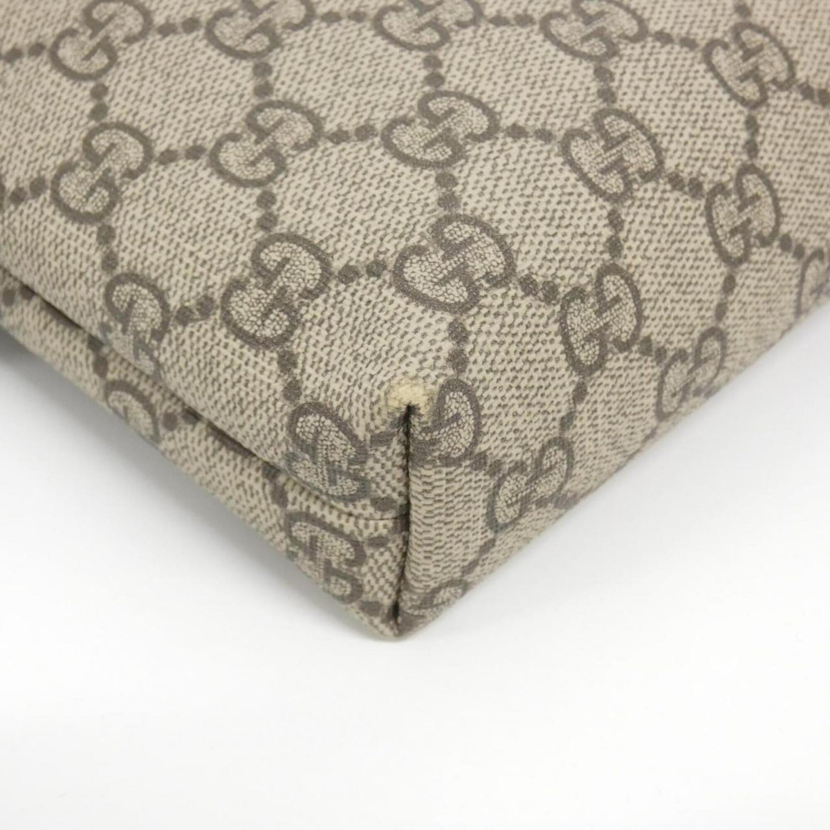 Gucci Beige Black Gg Supreme Canvas Shoulder Bag (Pre-Owned)