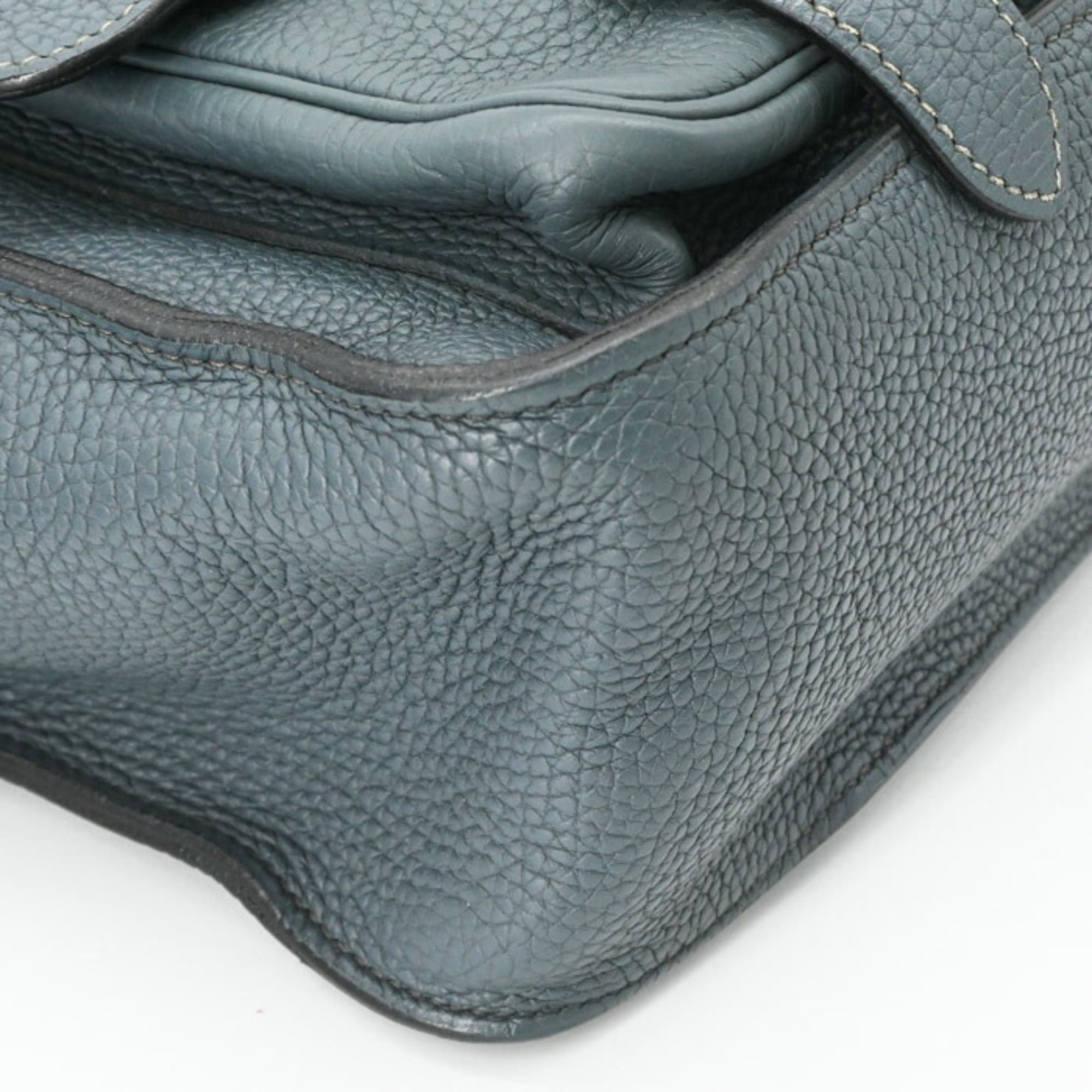 Hermes Blue Brown Taurillon Clemence Leather Leather Shoulder Bag (Pre-Owned)