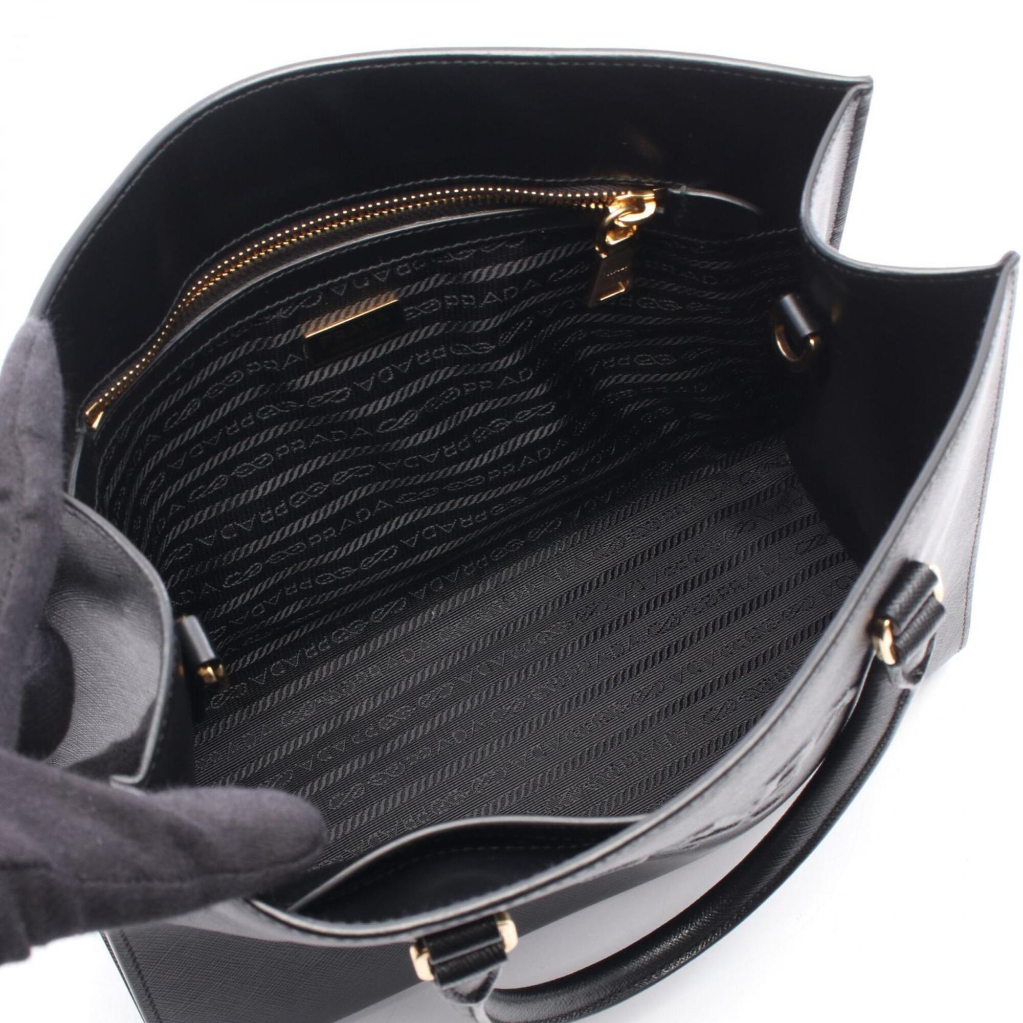 Prada Black Saffiano Triangle Handbag (Pre-Owned)