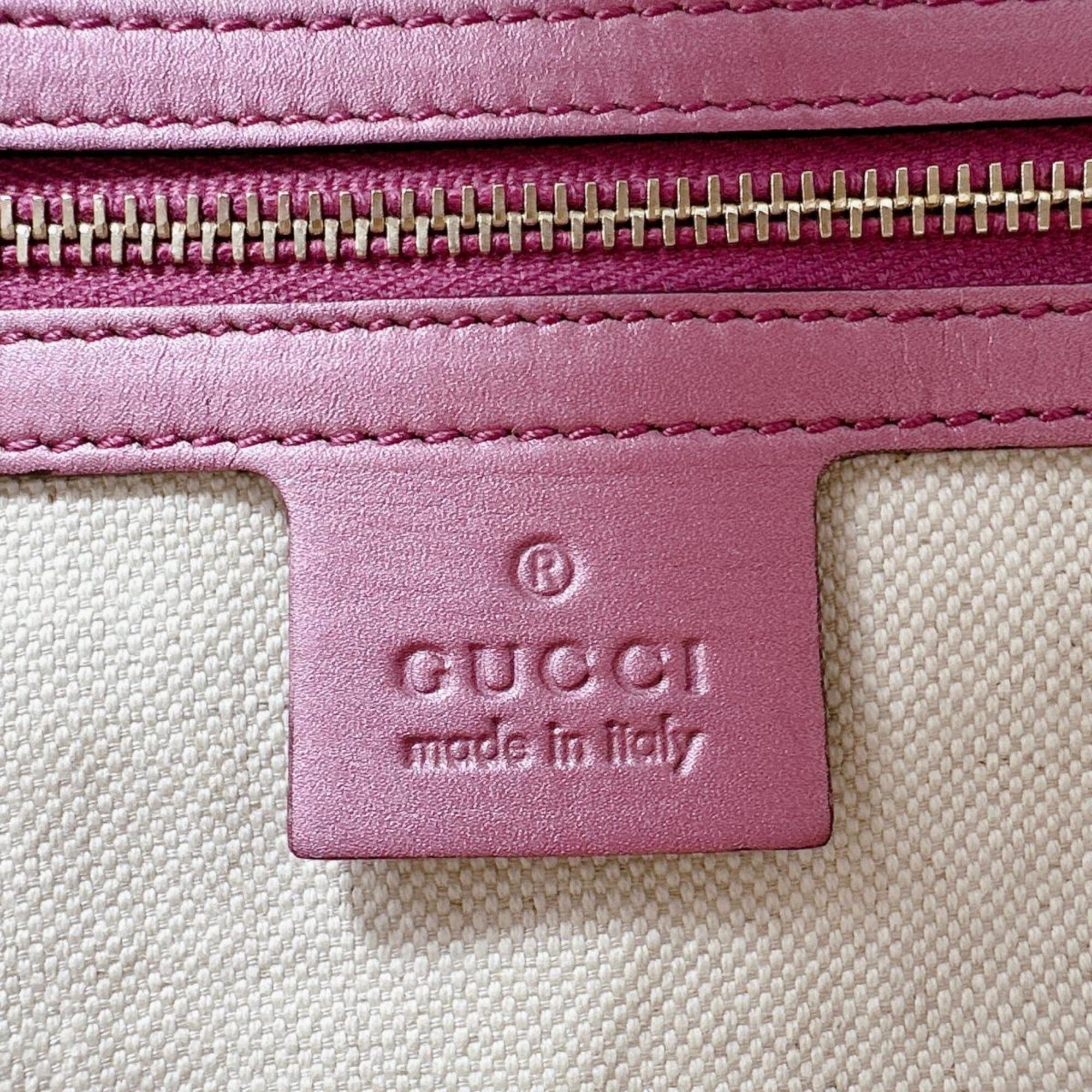 Gucci Brown Pink Gg Canvas Tote Bag (Pre-Owned)