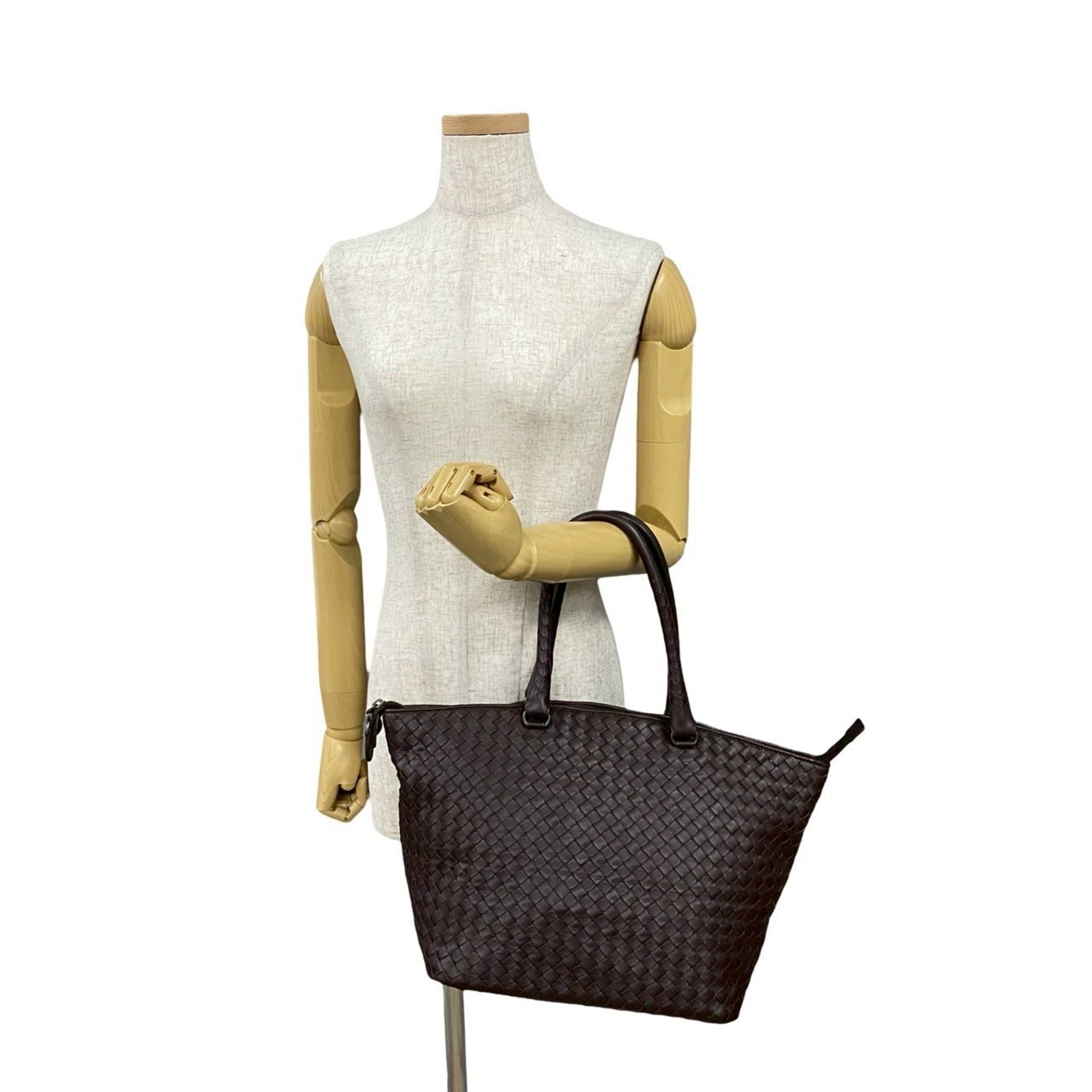 Bottega Veneta Brown Leather Handbag Tote Bag (Pre-Owned)