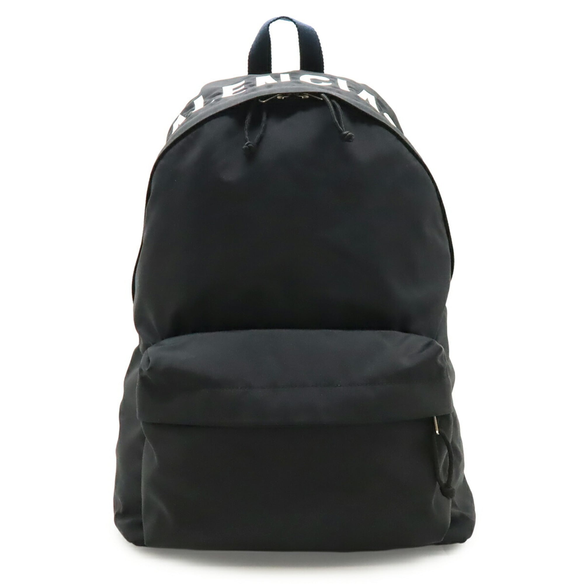 Balenciaga Black Navy White Nylon Canvas Backpack (Pre-Owned)