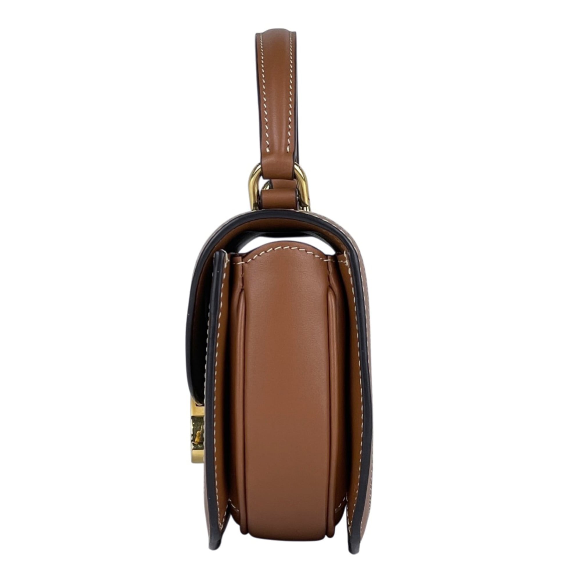 Celine Brown Coated Canvas Leather Handbag Shoulder Bag (Pre-Owned)
