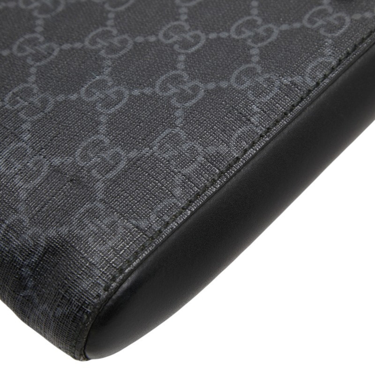 Gucci Sherry Line Black Pvc Leather Shoulder Bag (Pre-Owned)