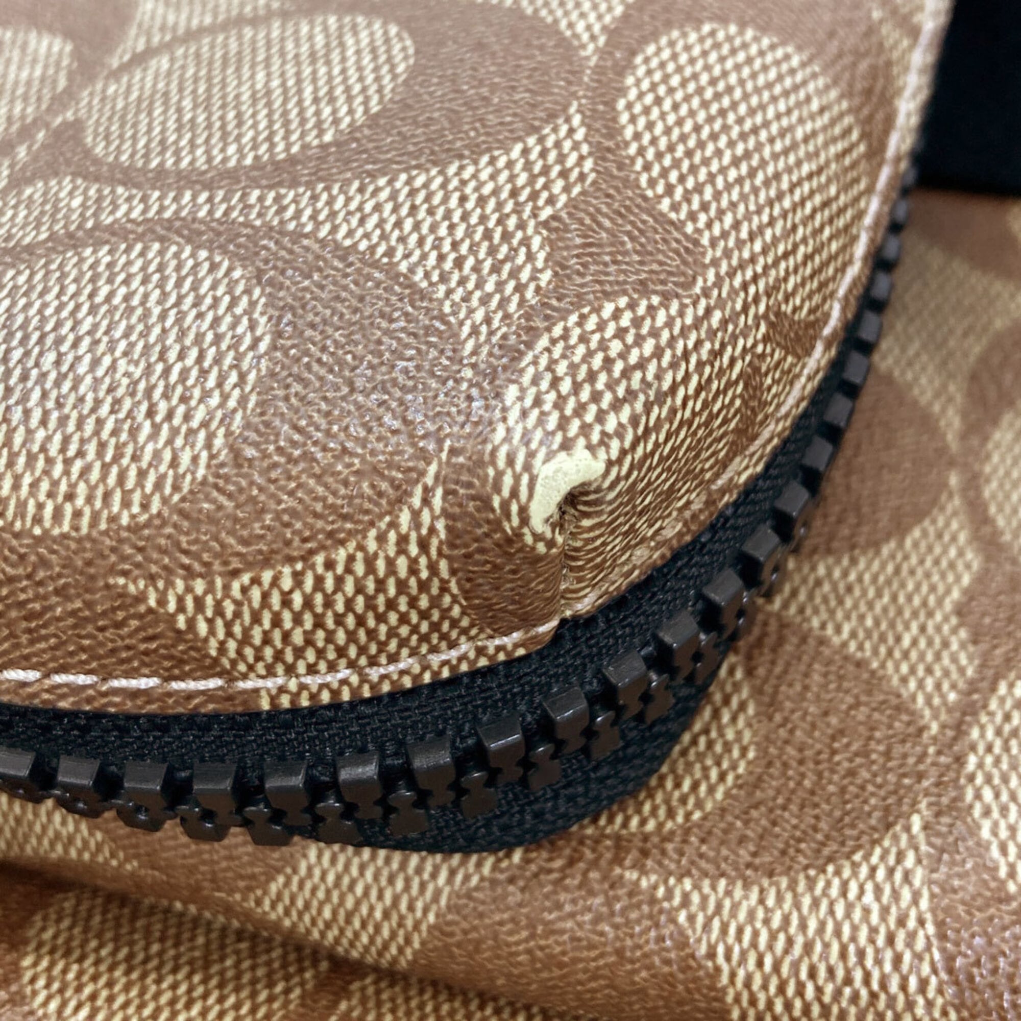 Coach Black Brown Signature Line Sling Bag (Pre-Owned)