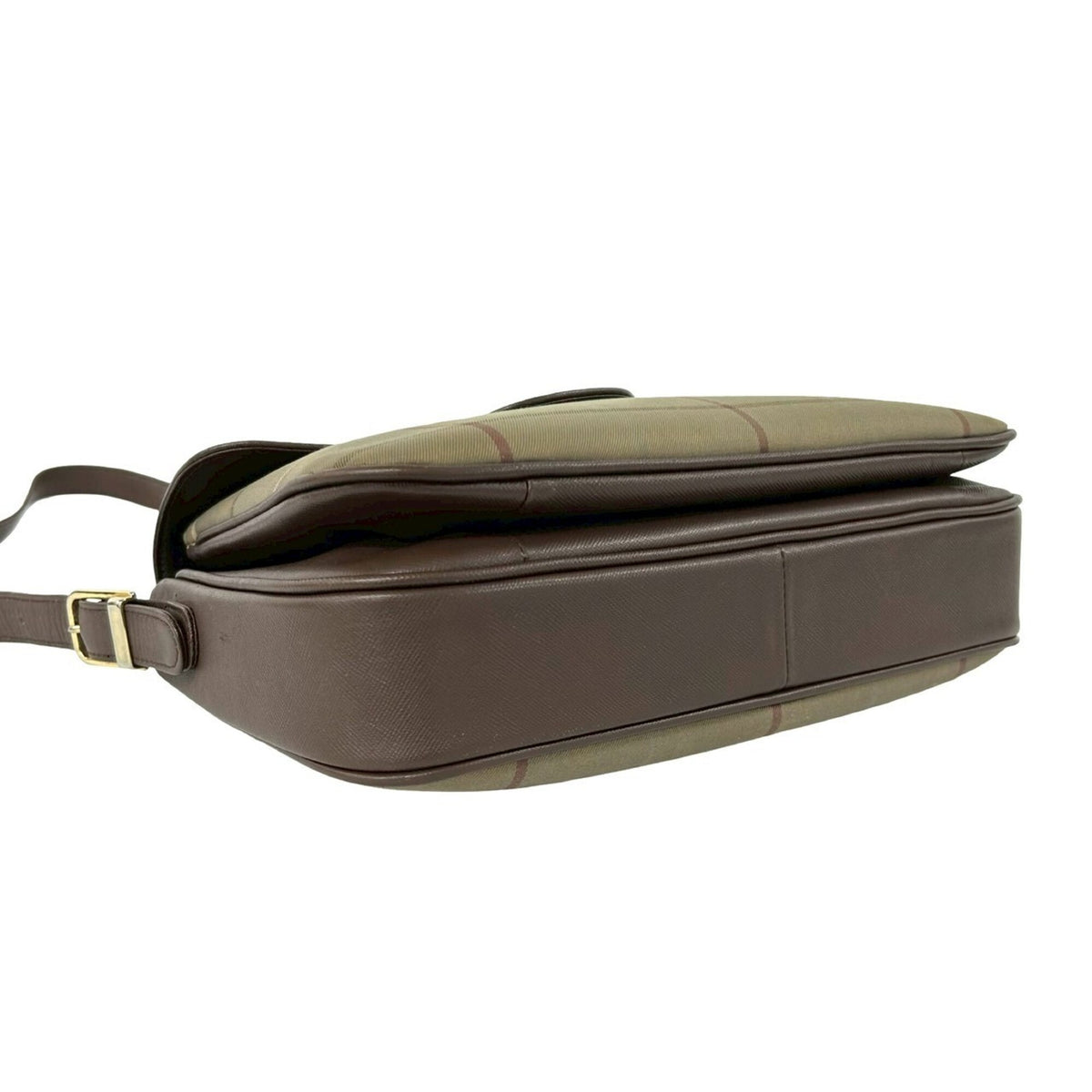 Burberry Brown Khaki Canvas Leather Shoulder Bag (Pre-Owned)