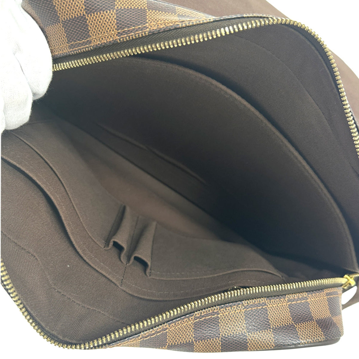 Louis Vuitton Brown Damier Canvas Ebene Damier Canvas Handbag Shoulder Bag (Pre-Owned)