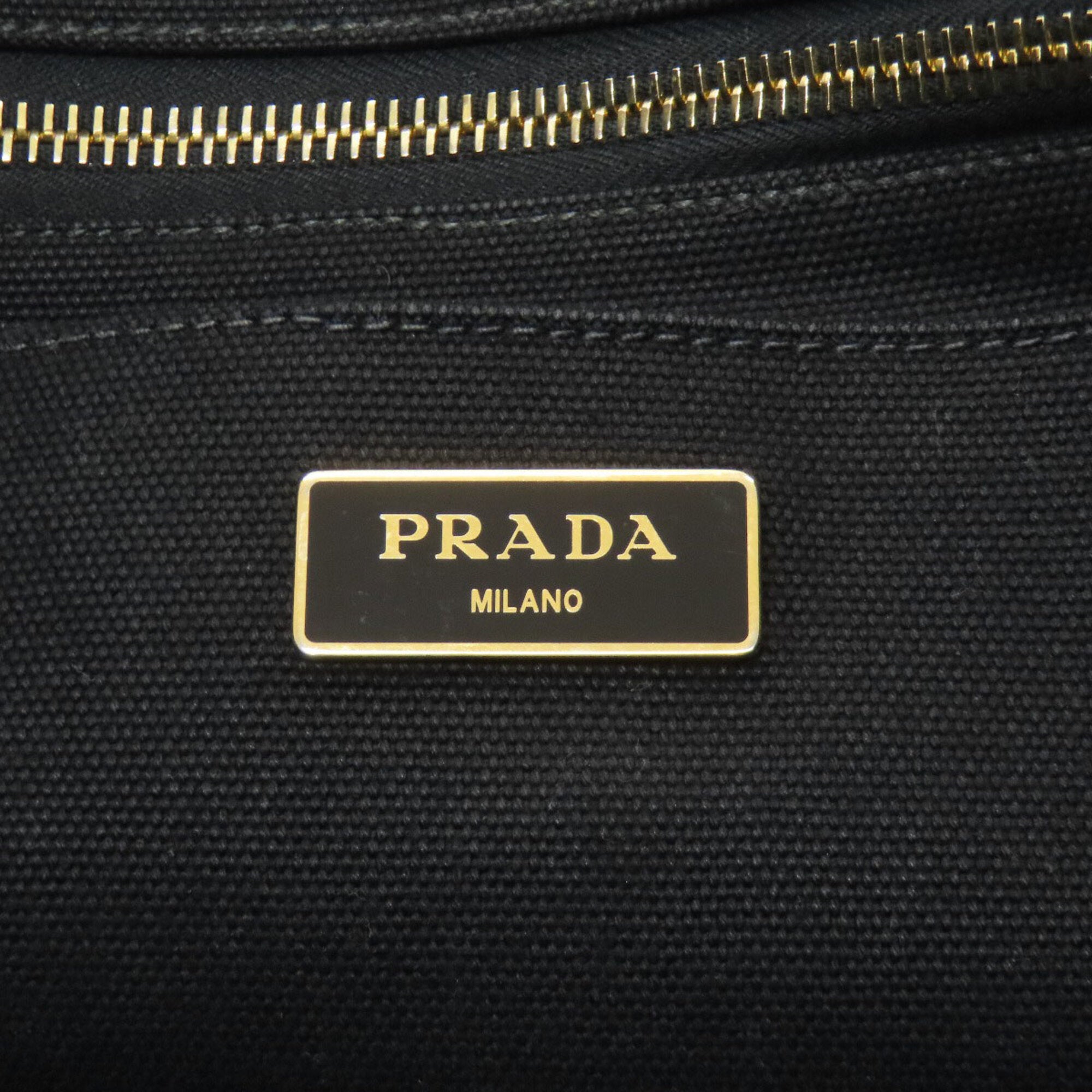 Prada Canapa Black Canvas Handbag (Pre-Owned)