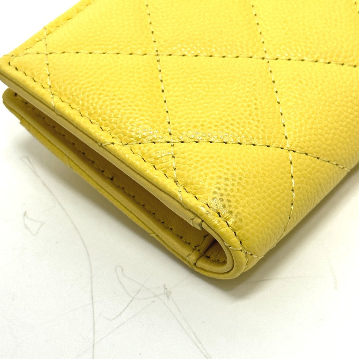 Chanel Yellow Leather Coin Purse/Coin Case (Pre-Owned)