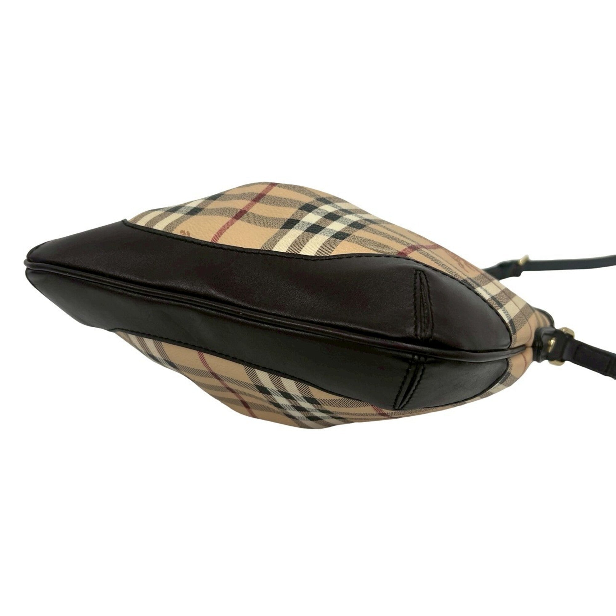 Burberry Beige Black Brown Red Color White Leather Pvc Pochette Shoulder Bag (Pre-Owned)