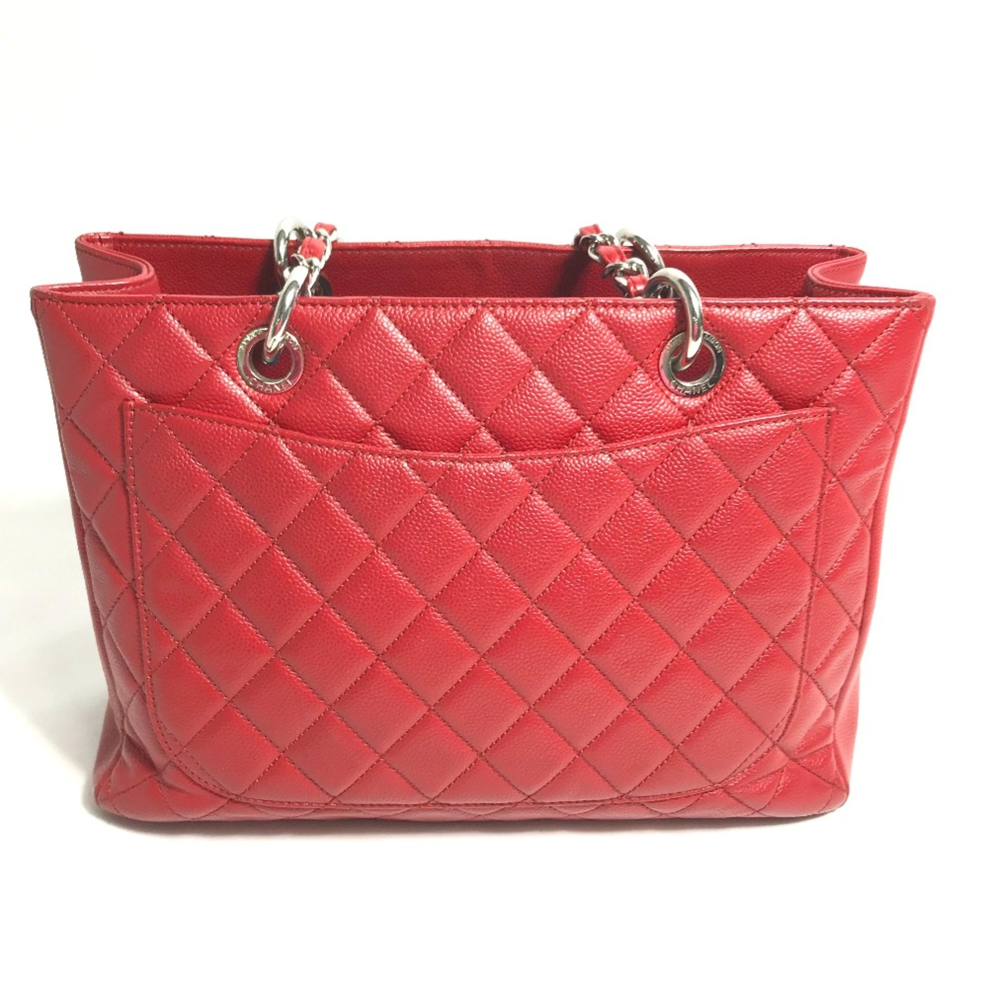 Chanel Red Leather Tote Bag (Pre-Owned)