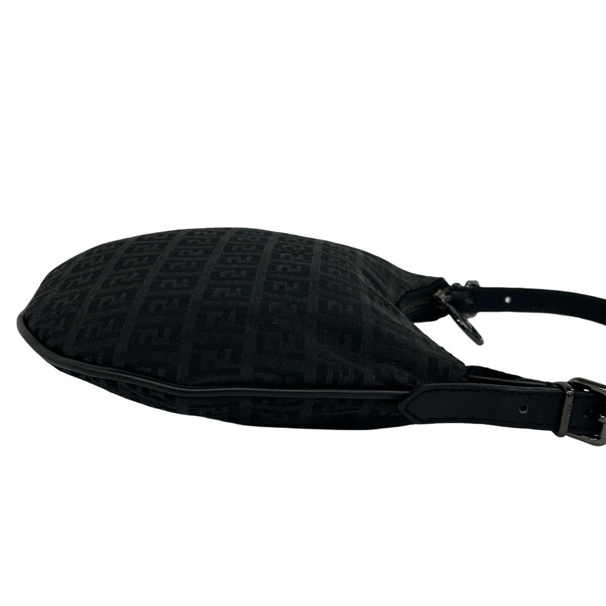 Fendi Black Canvas Leather Handbag Shoulder Bag (Pre-Owned)
