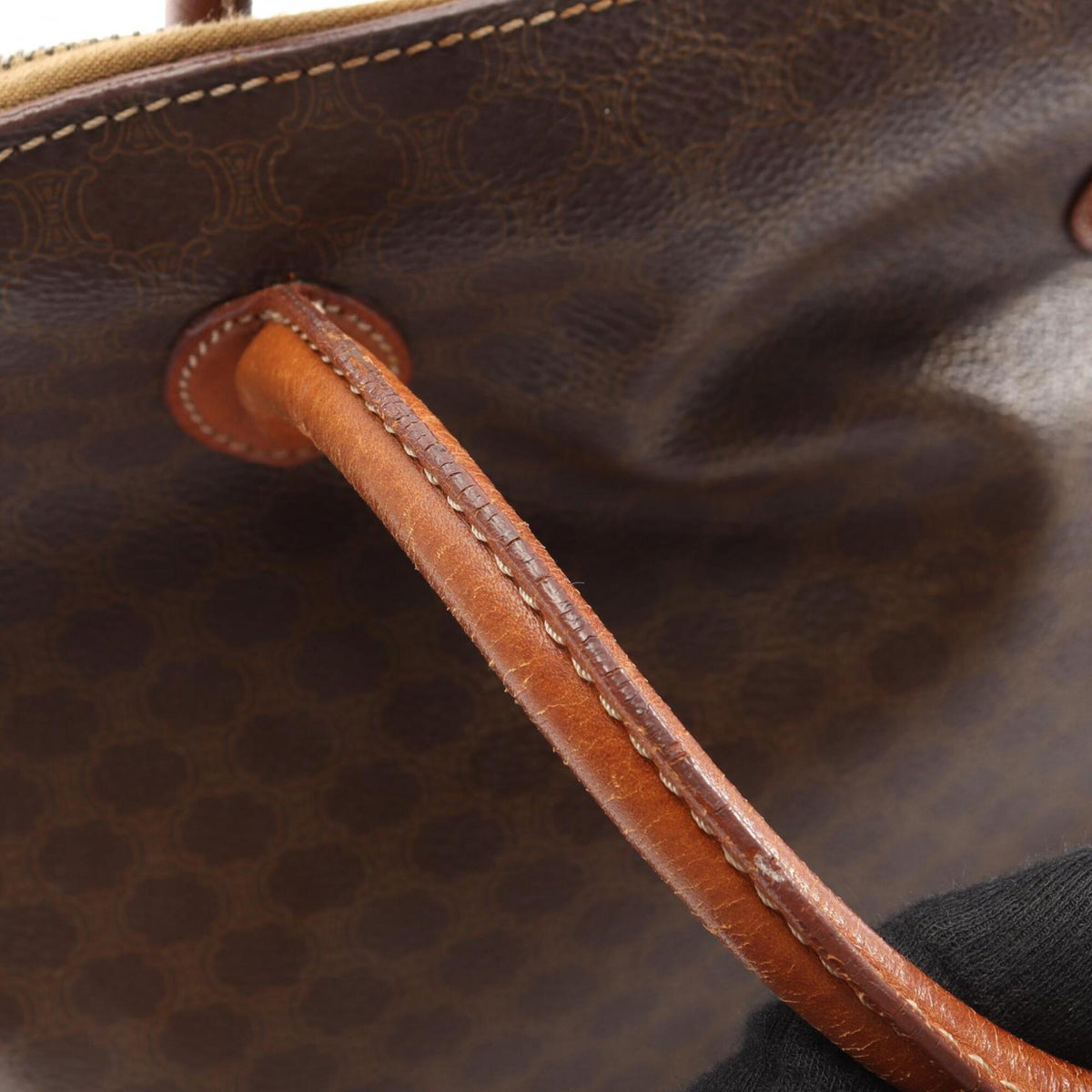 Celine Brown Coated Canvas Leather Handbag (Pre-Owned)