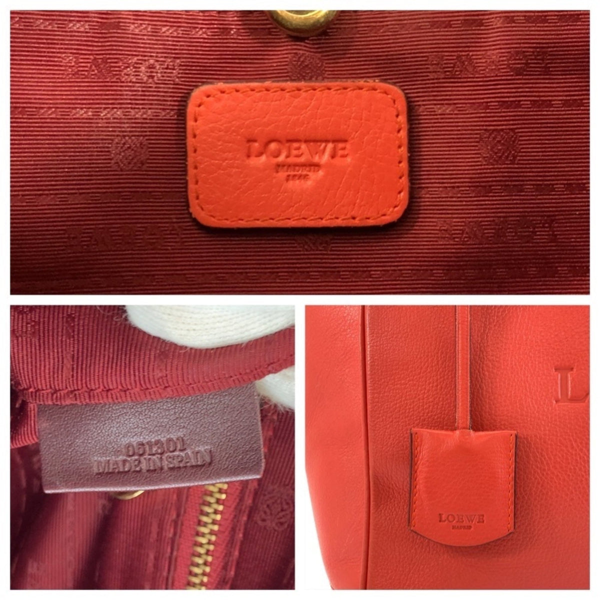 Loewe Orange Leather Handbag Tote Bag (Pre-Owned)