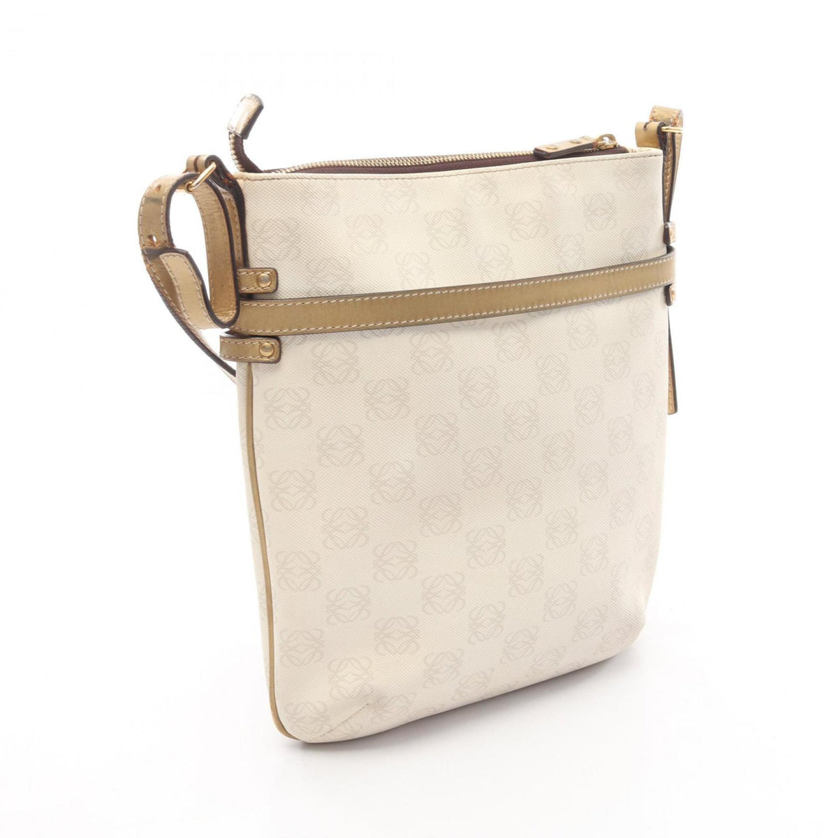 Loewe White Coated Canvas Leather Shoulder Bag (Pre-Owned)