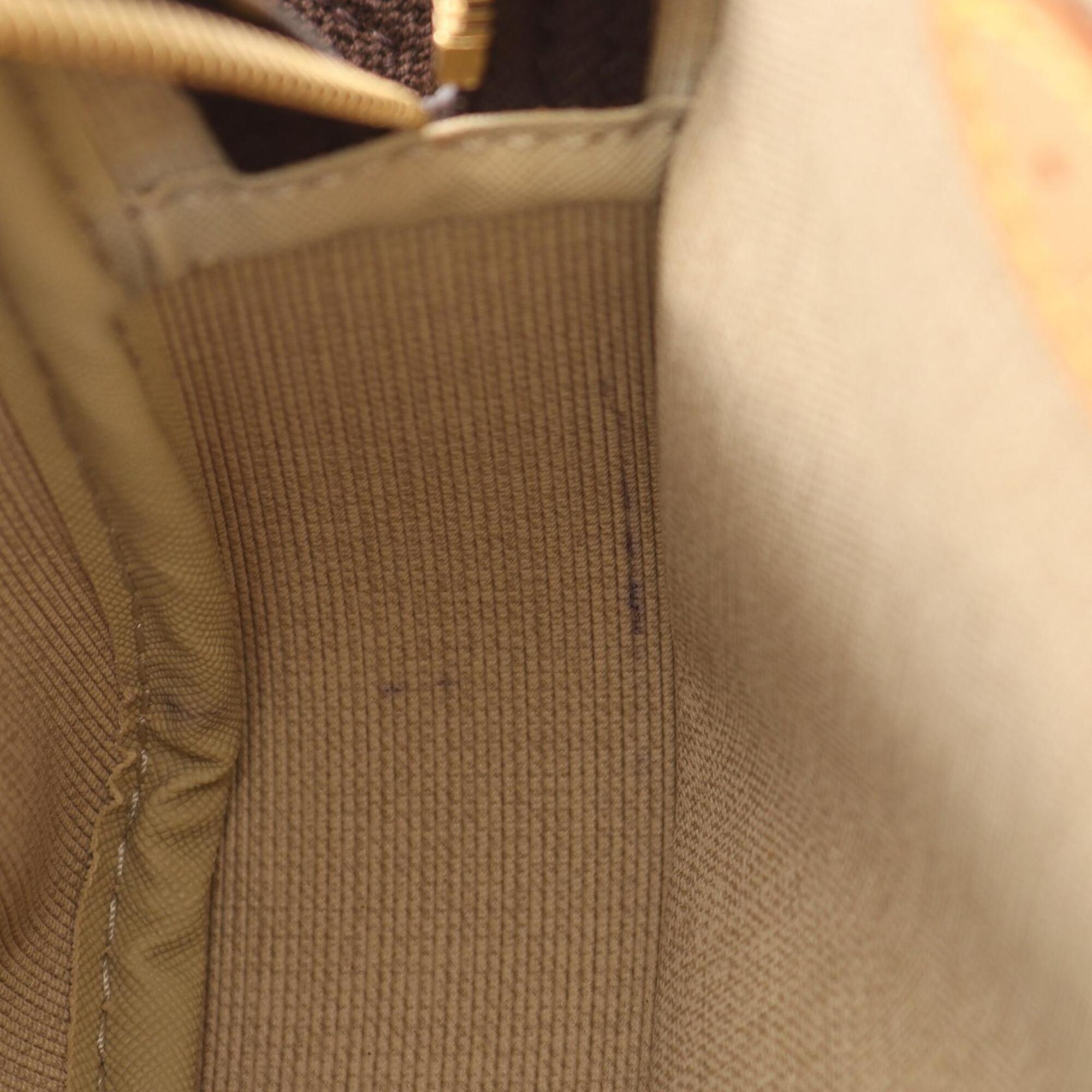 Louis Vuitton Brown Coated Canvas Leather Handbag Shoulder Bag (Pre-Owned)