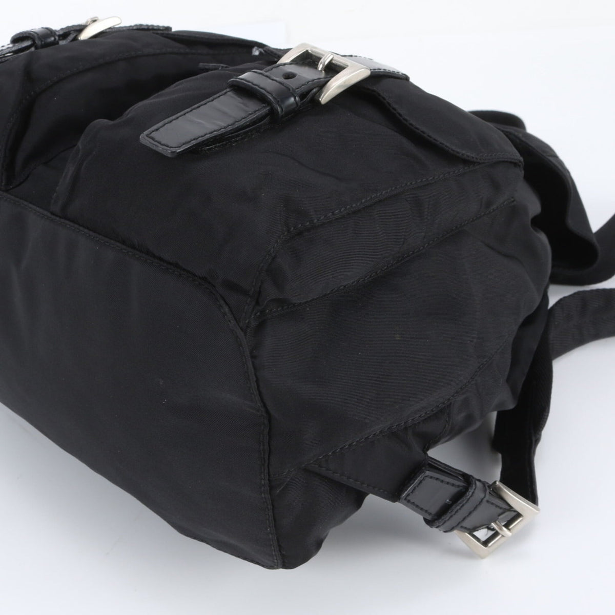 Prada Black Leather Nylon Backpack (Pre-Owned)