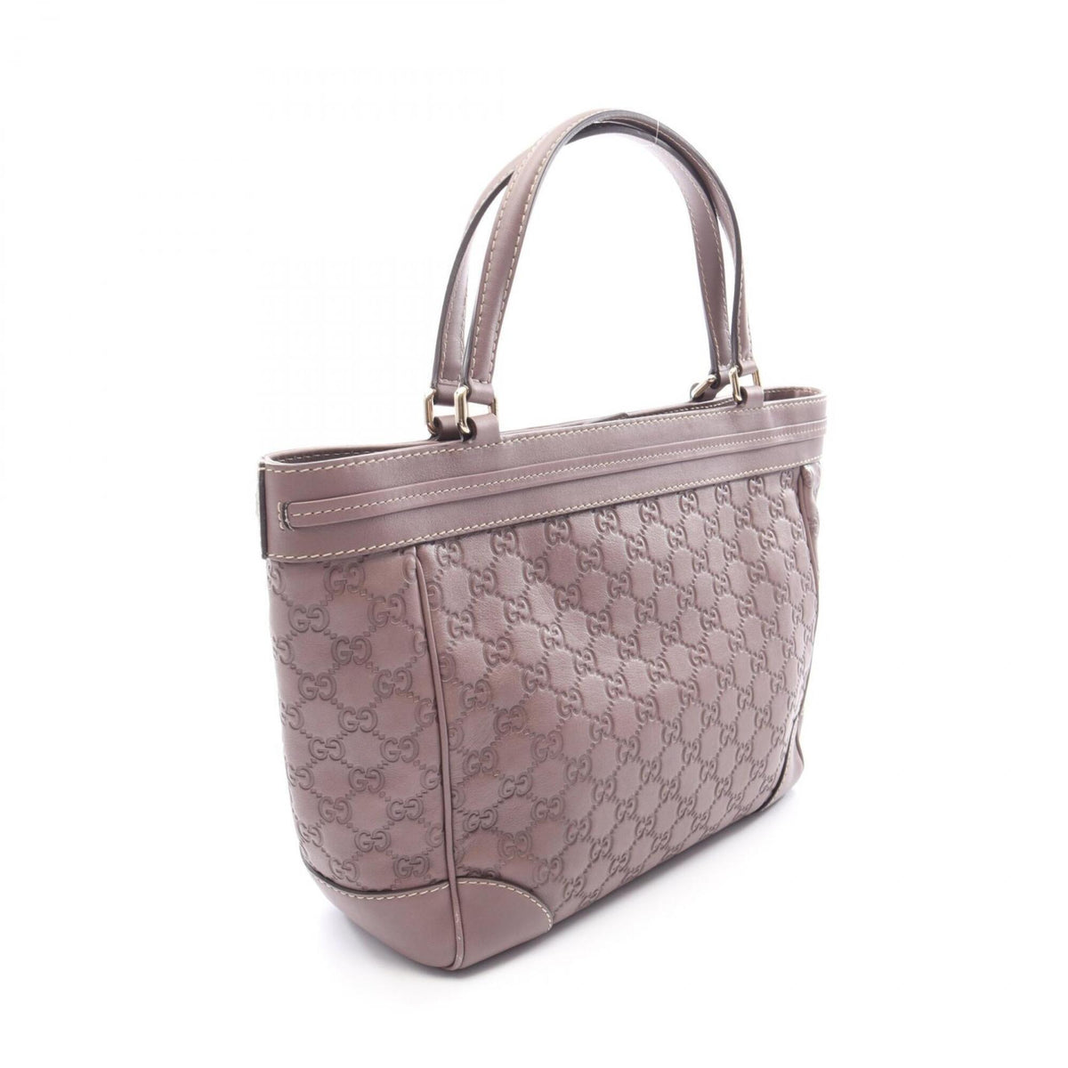 Gucci Purple Leather Handbag Tote Bag (Pre-Owned)