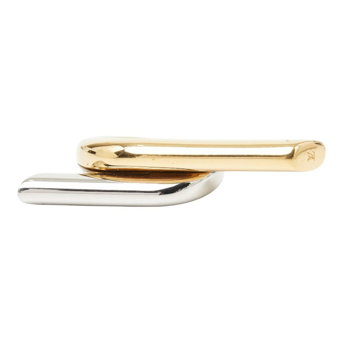 Louis Vuitton Gold Silver Metal Band Ring (Pre-Owned)