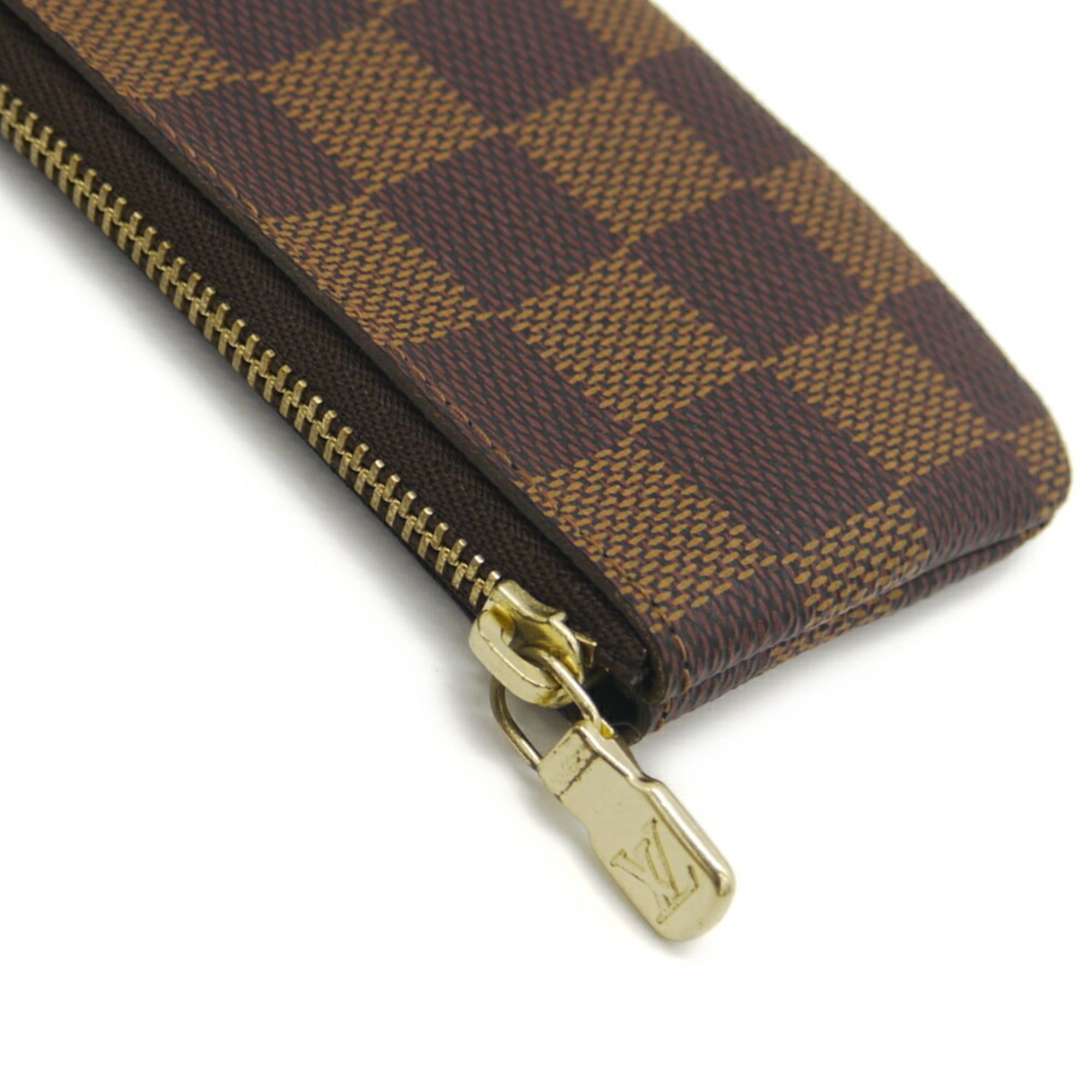 Louis Vuitton Damier Ebene Damier Canvas Leather Coin Purse/Coin Case (Pre-Owned)