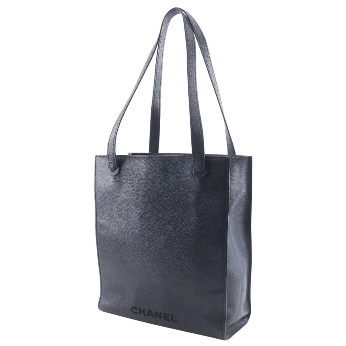 Chanel Black Grained Calfskin Tote Bag (Pre-Owned)