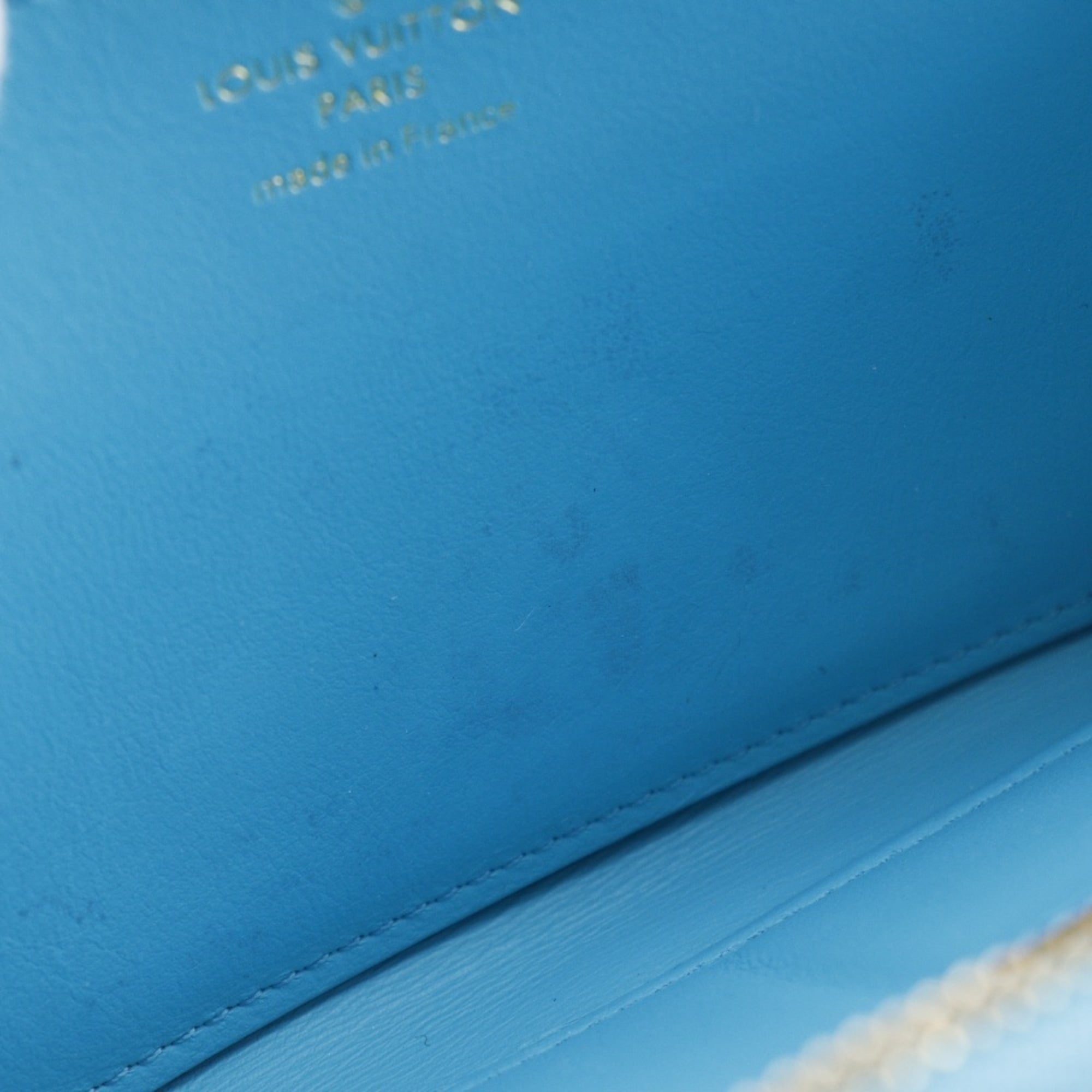 Louis Vuitton Blue Turquoise Leather Long Wallet (Bi-Fold) (Pre-Owned)