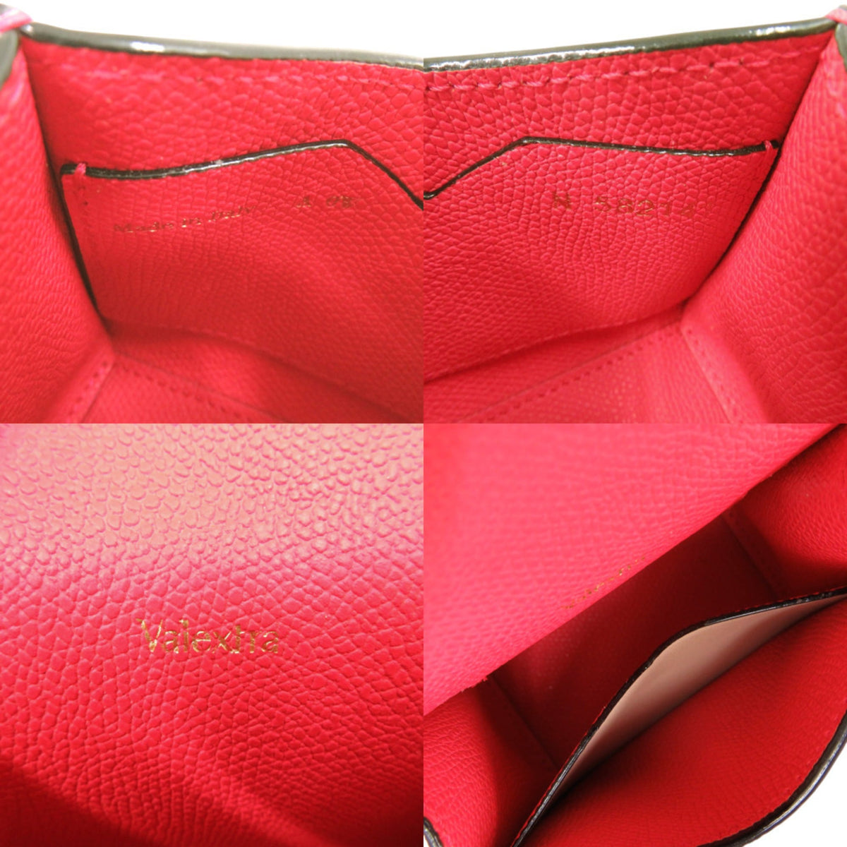 Valextra Pink Red Color Leather Handbag (Pre-Owned)
