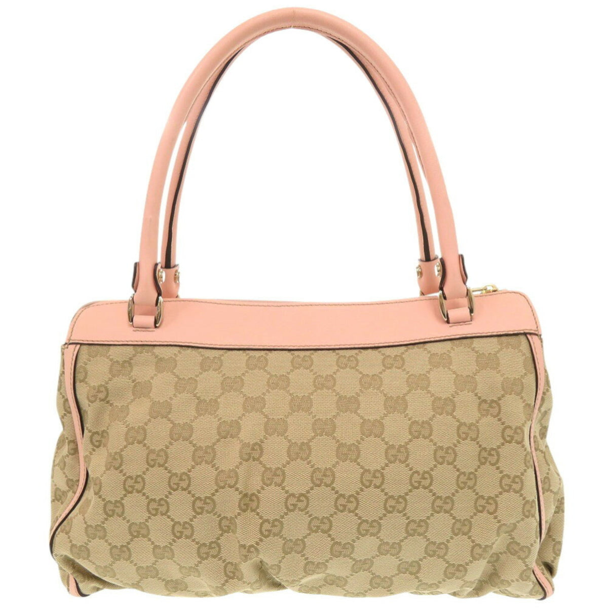 Gucci Beige Pink Gg Canvas Leather Handbag Tote Bag (Pre-Owned)