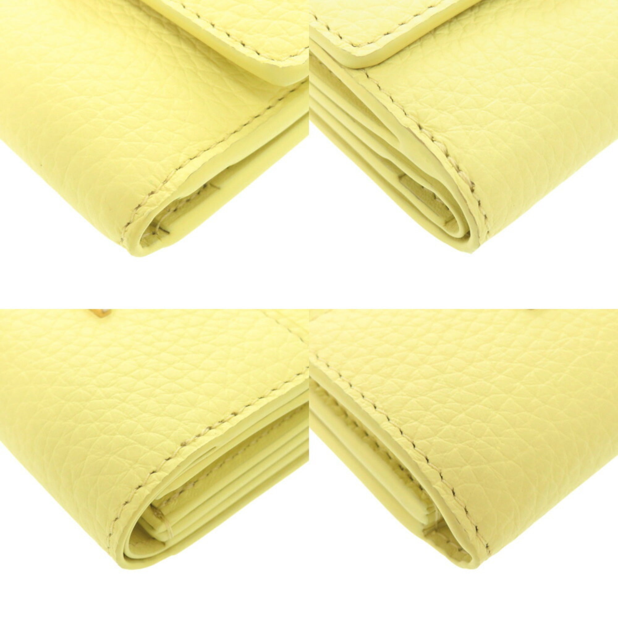 Louis Vuitton Yellow Leather Wallet (Tri-Fold) (Pre-Owned)