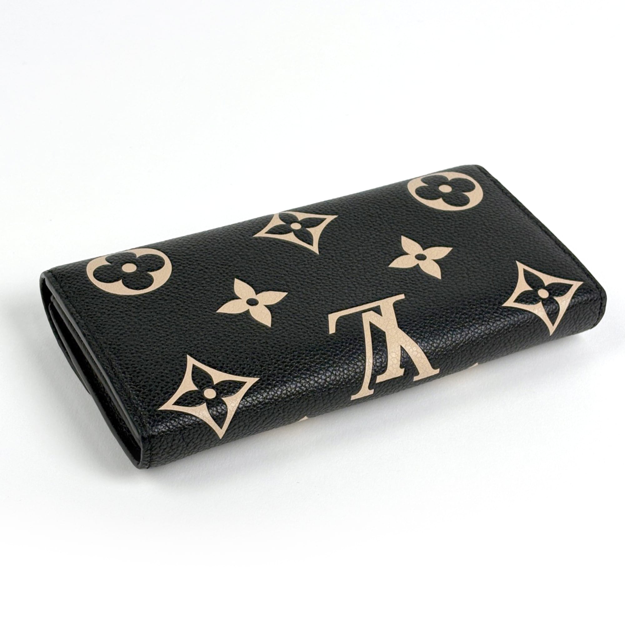Louis Vuitton Beige Black Noir Monogram Empreinte Long Wallet (Bi-Fold) (Pre-Owned)