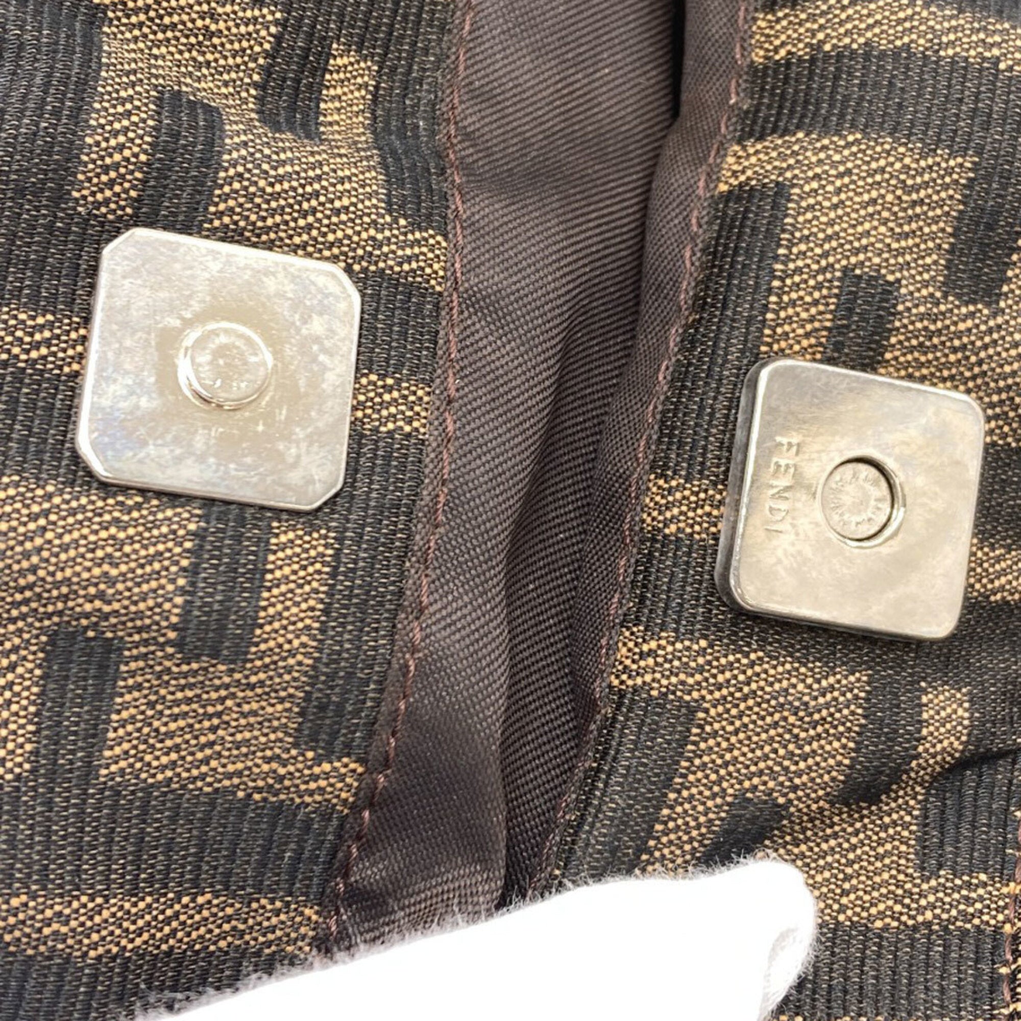 Fendi Brown Canvas Handbag (Pre-Owned)