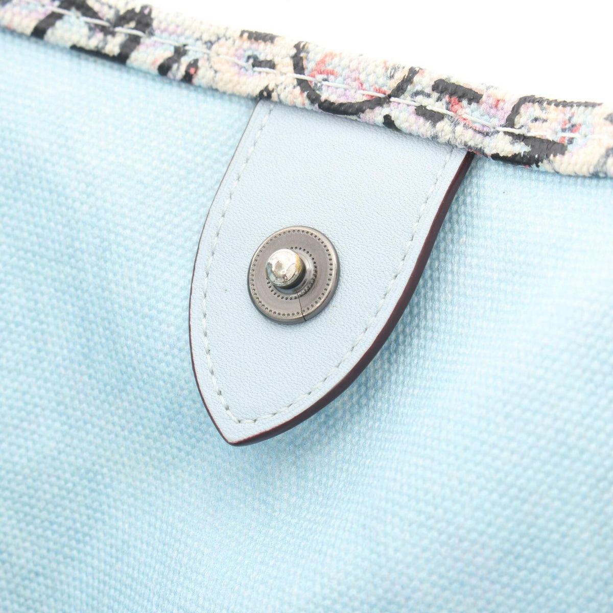 Coach Blue Multi-Color Canvas Leather Handbag Tote Bag (Pre-Owned)