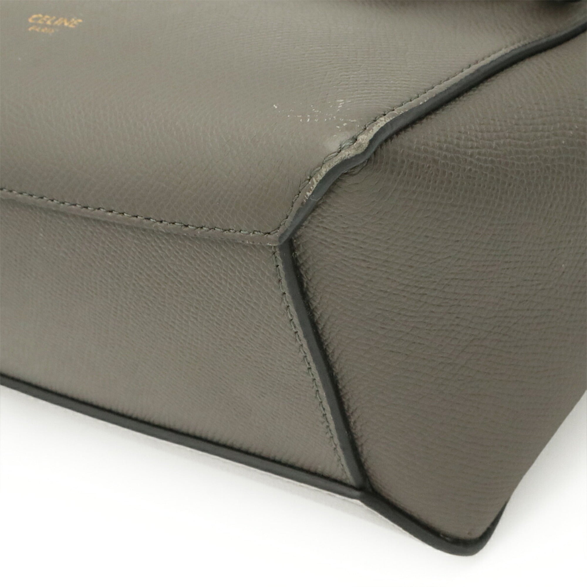 Celine Gray Leather Handbag Shoulder Bag (Pre-Owned)