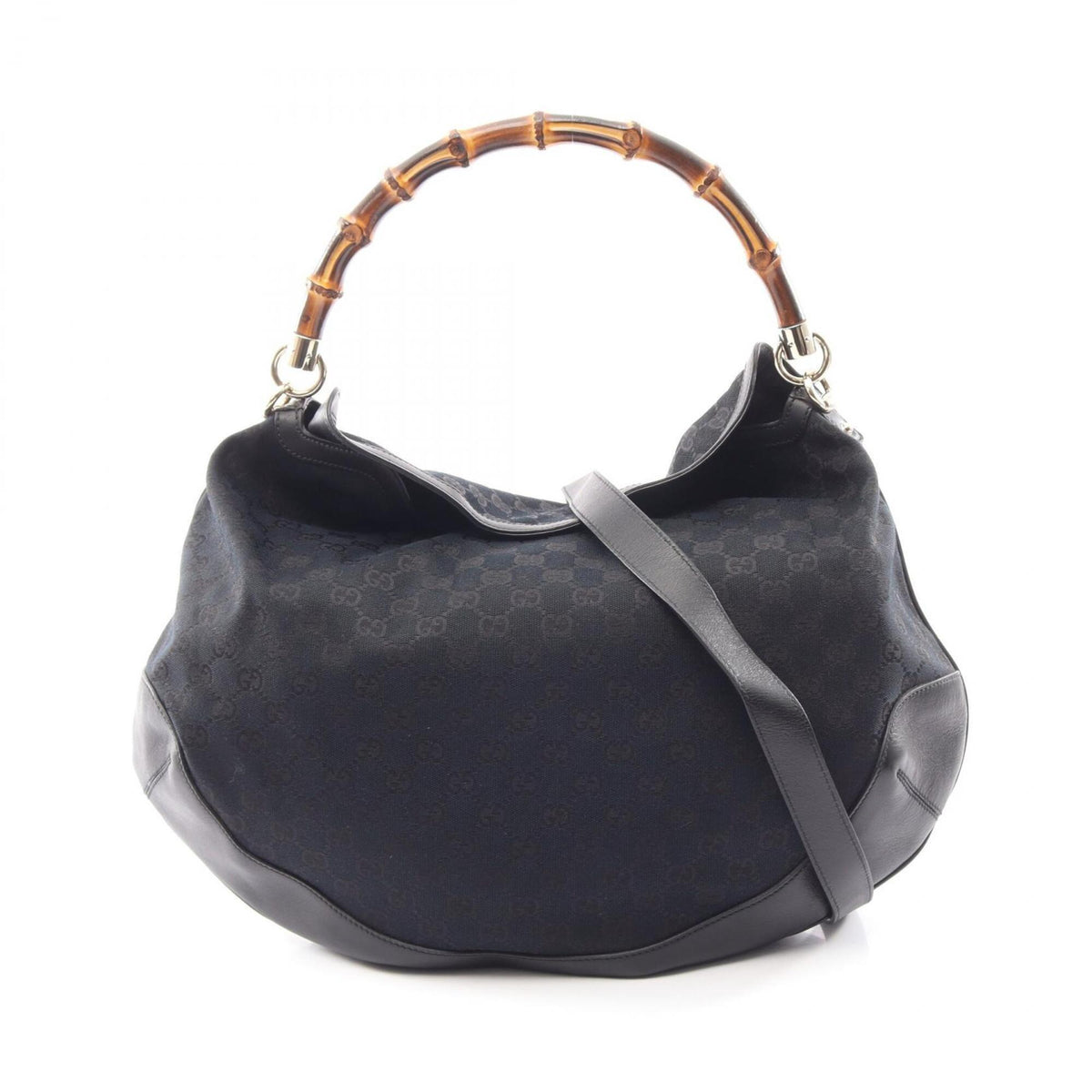 Gucci Black Canvas Leather Handbag (Pre-Owned)