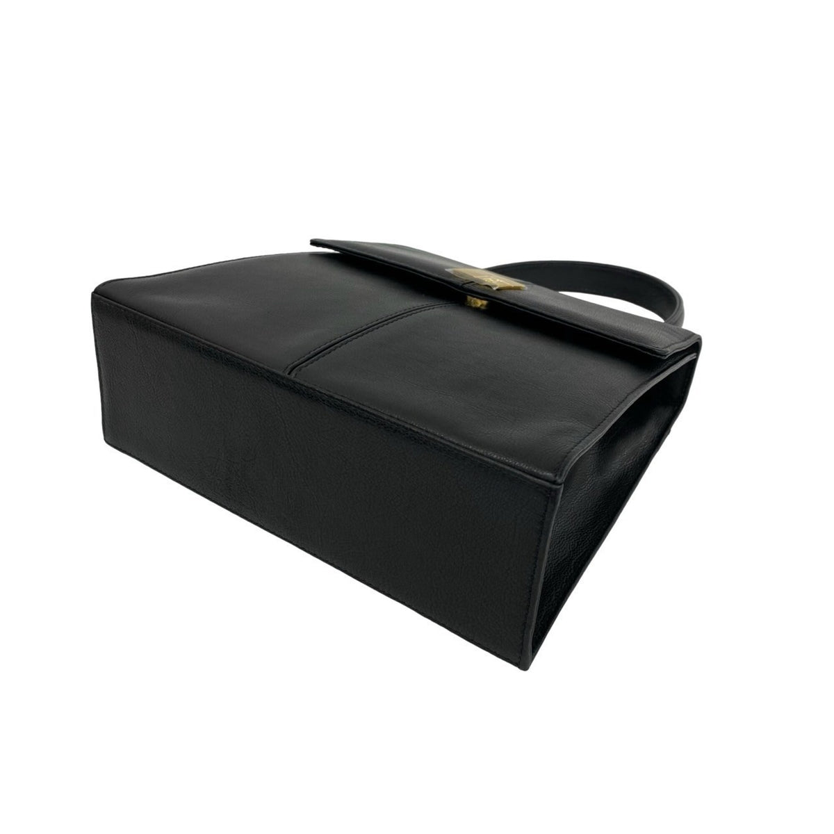 Yves Saint Laurent Black Leather Handbag Tote Bag (Pre-Owned)