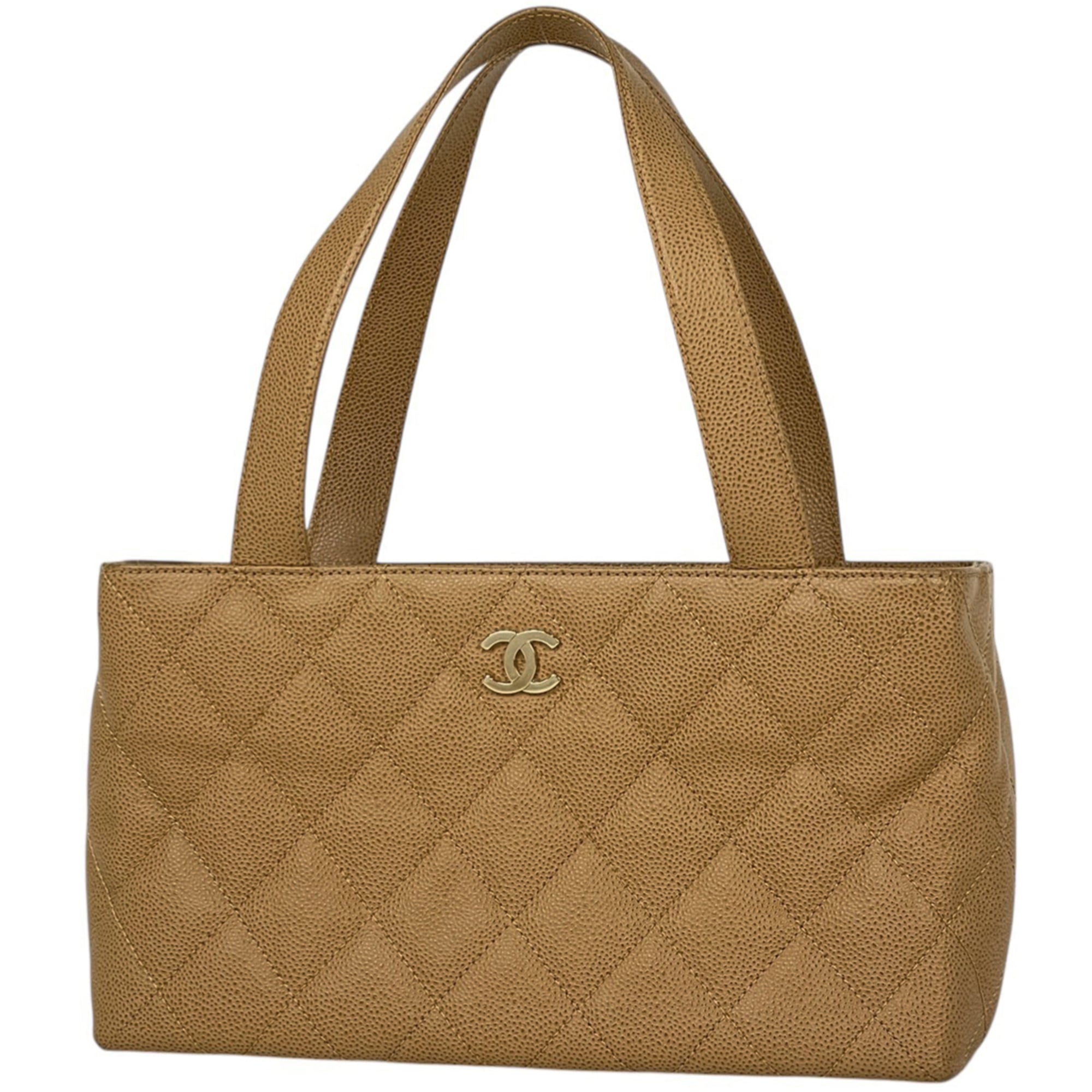 Chanel Matelasse Brown Grained Calfskin Handbag Tote Bag (Pre-Owned)
