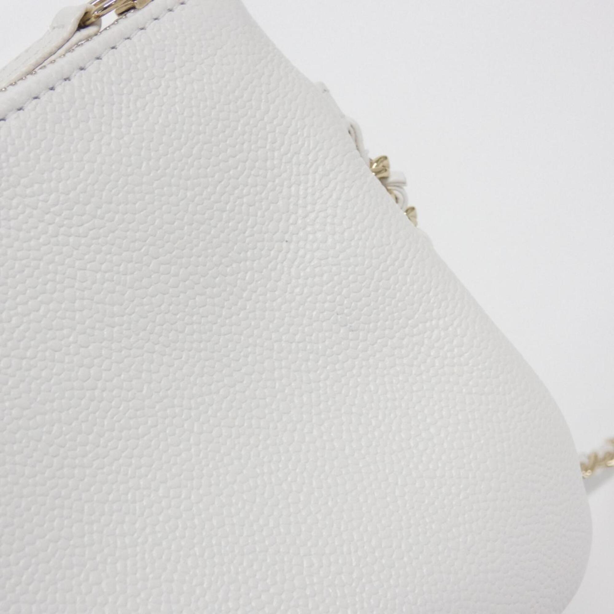 Chanel White Grained Calfskin Handbag Pouch (Pre-Owned)