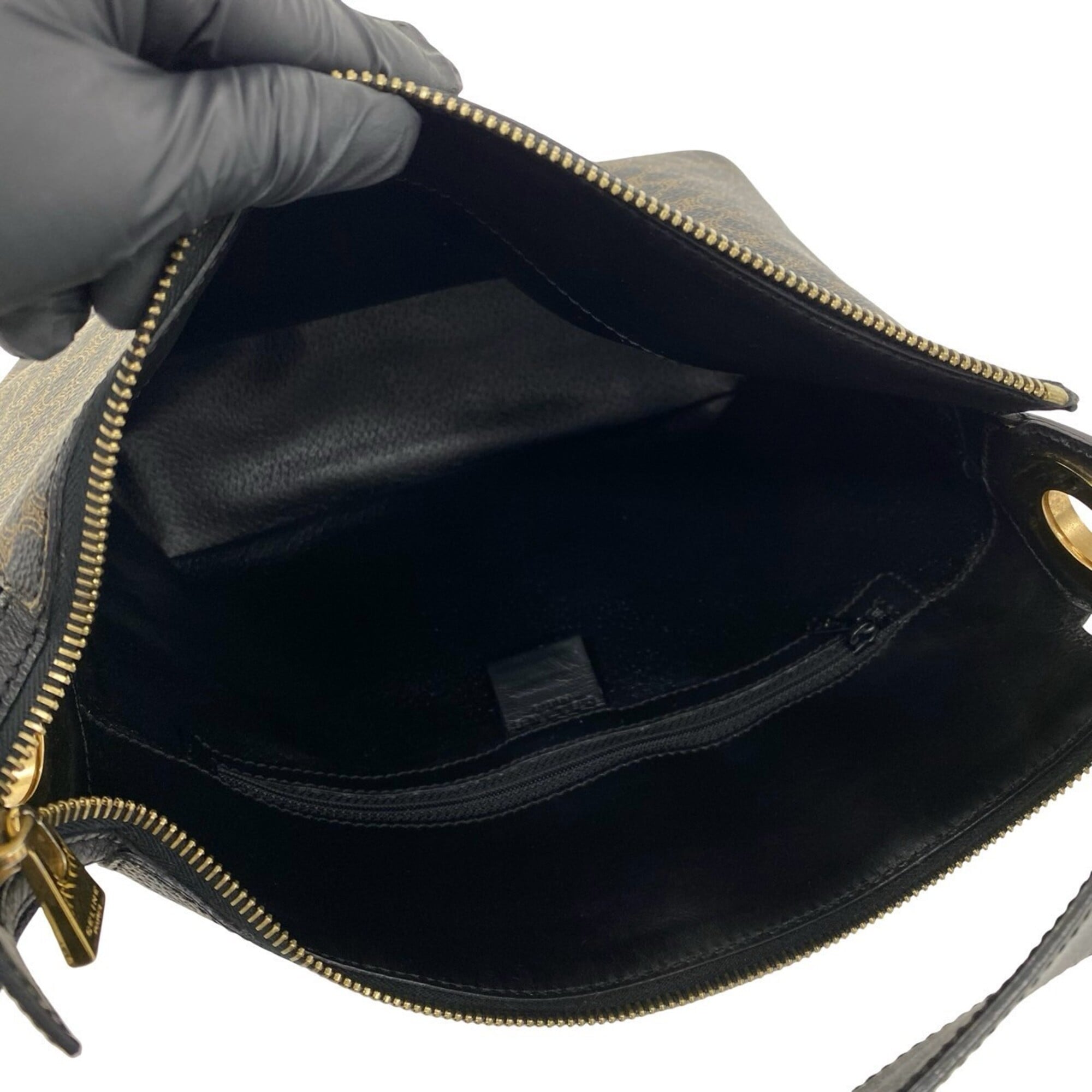 Celine Black Brown Leather Pvc Shoulder Bag (Pre-Owned)