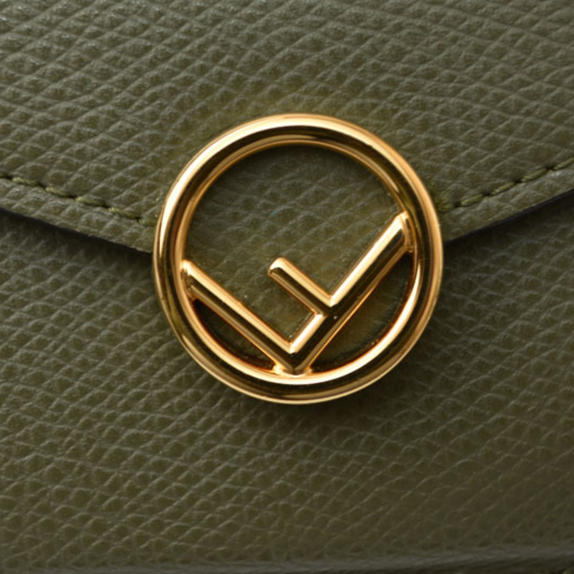 Fendi Khaki Leather Wallet (Tri-Fold) (Pre-Owned)