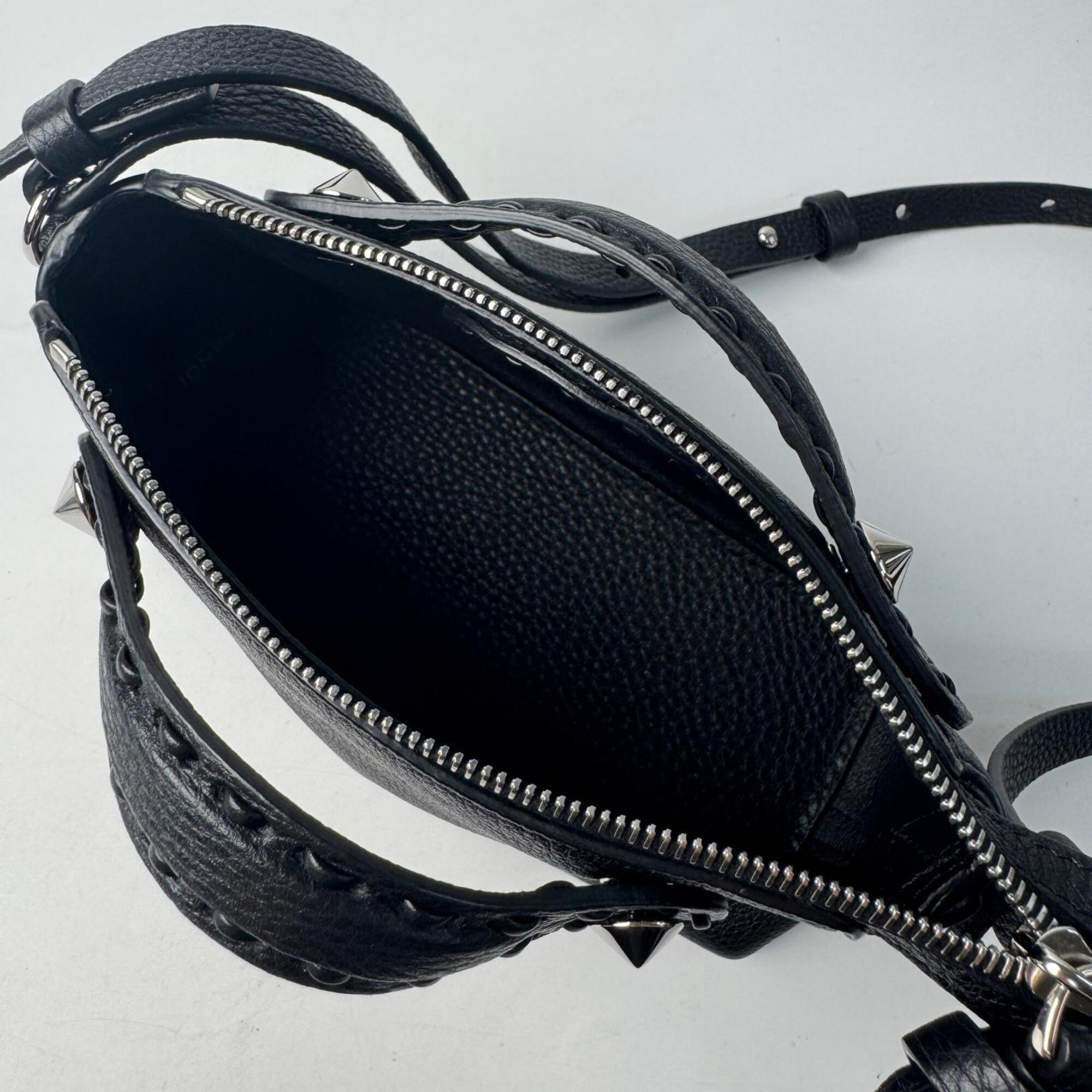 Fendi Black Leather Handbag Shoulder Bag (Pre-Owned)