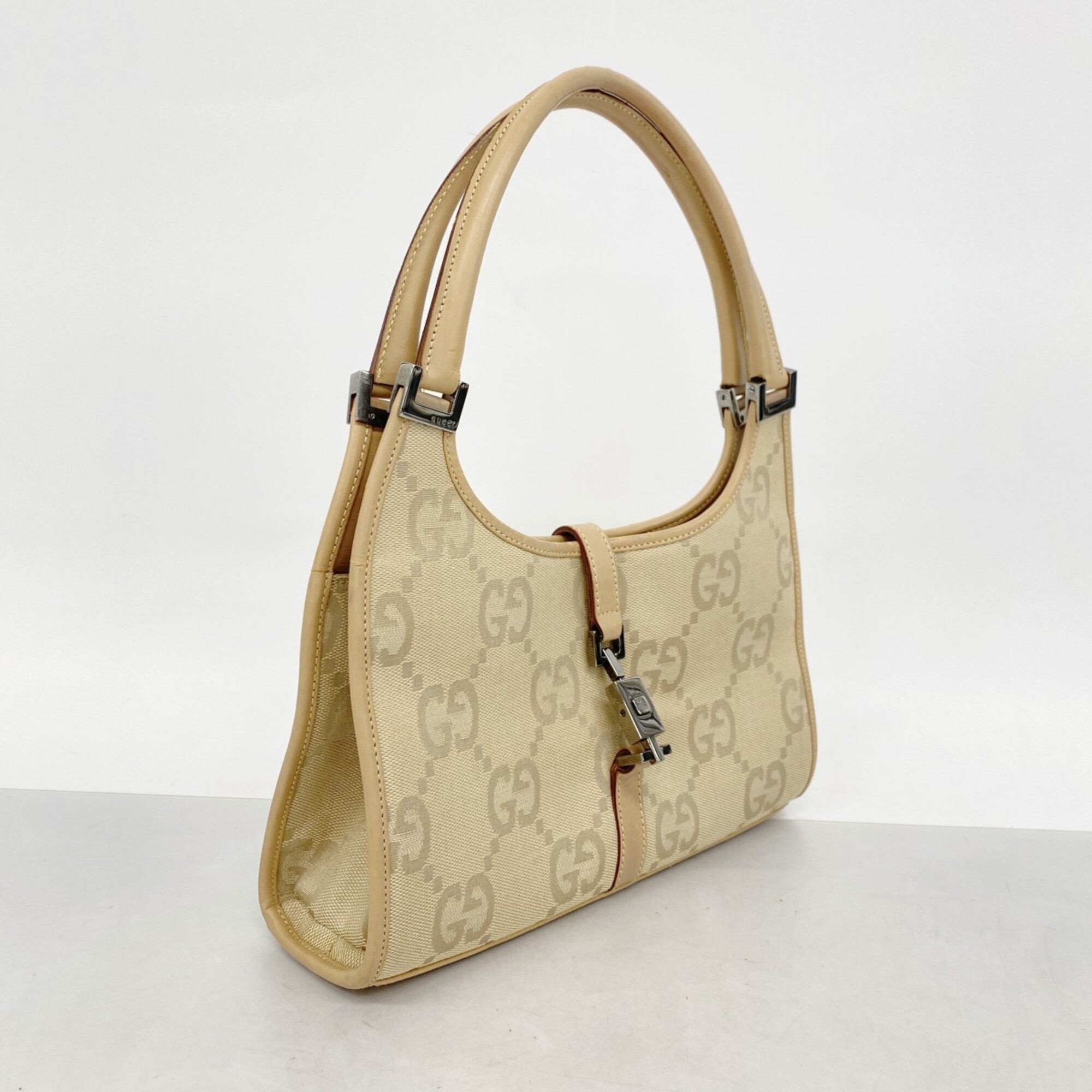 Gucci Light Brown Canvas Handbag (Pre-Owned)