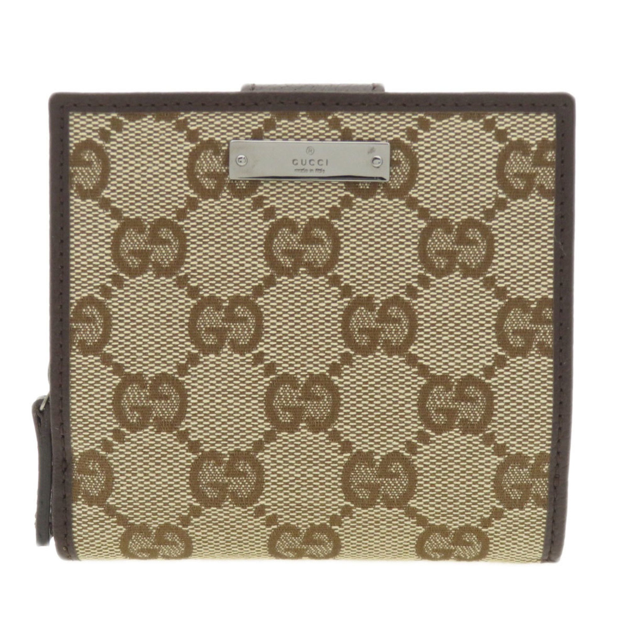 Gucci Brown Canvas Leather Wallet (Bi-Fold) (Pre-Owned)