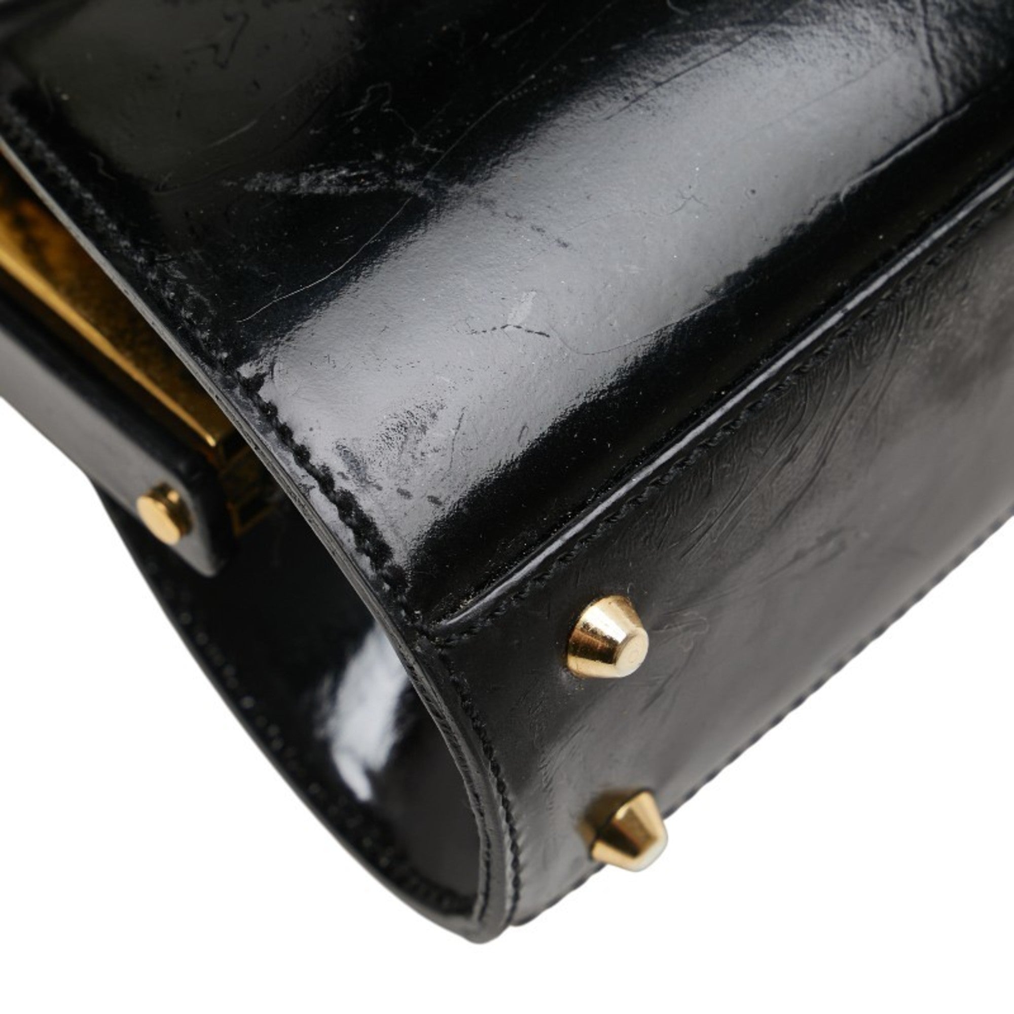 Christian Dior Black Patent Leather Handbag Shoulder Bag (Pre-Owned)