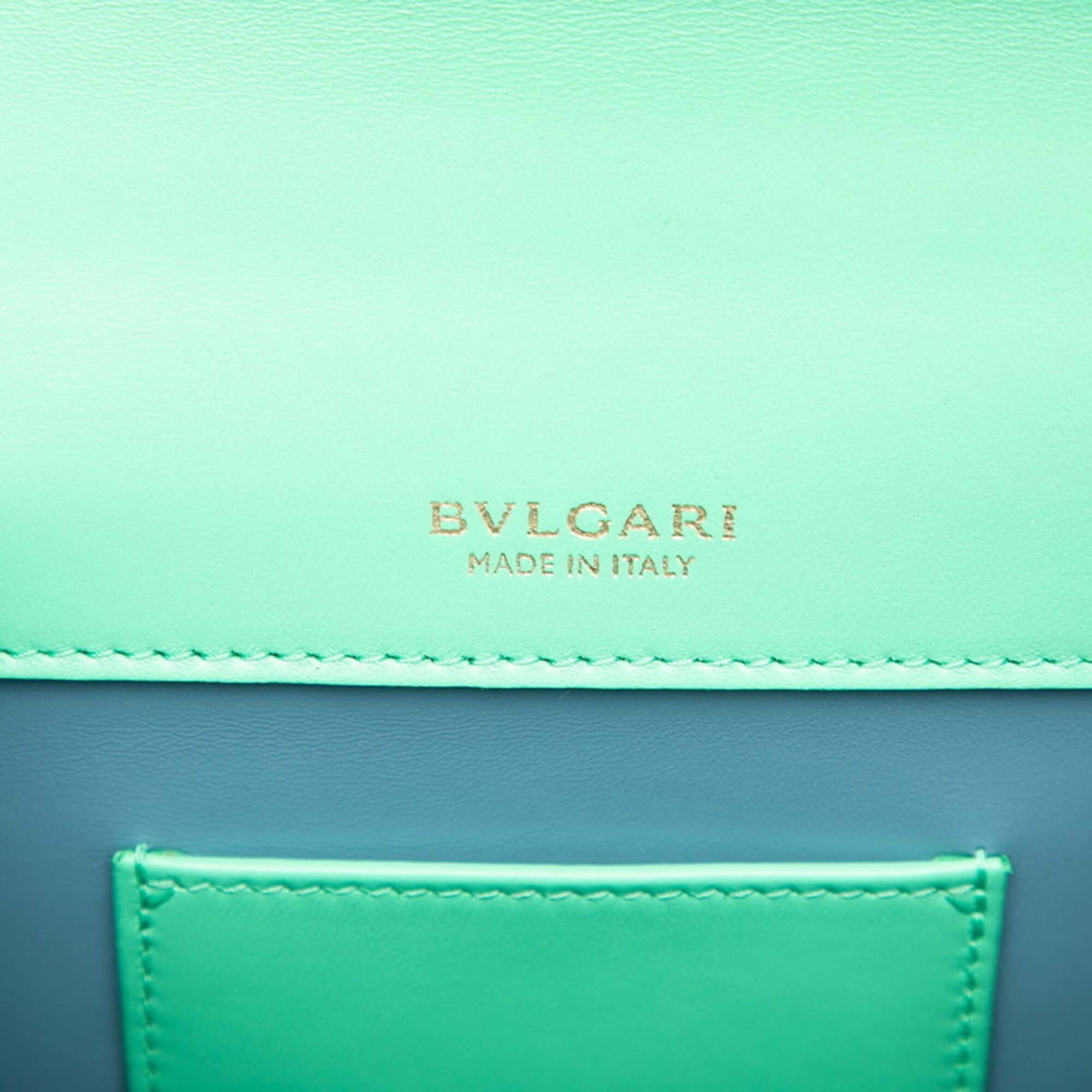 Bvlgari Green Leather Handbag Shoulder Bag (Pre-Owned)