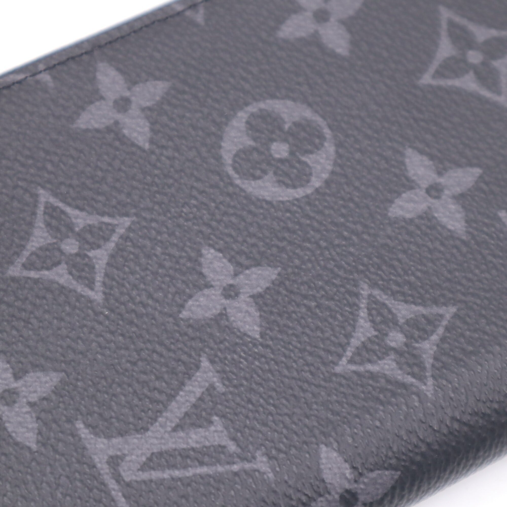 Louis Vuitton Monogram Eclipse Black Gray Monogram Eclipse Coated Canvas Leather Long Wallet (Bi-Fold) (Pre-Owned)