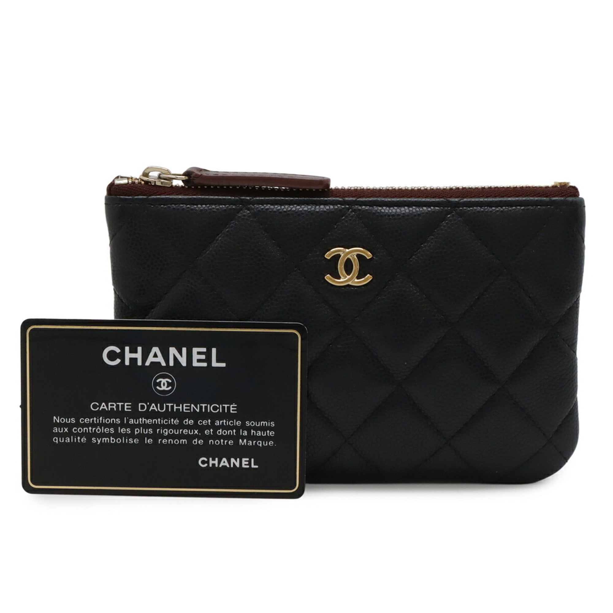 Chanel Black Grained Calfskin Pouch (Pre-Owned)