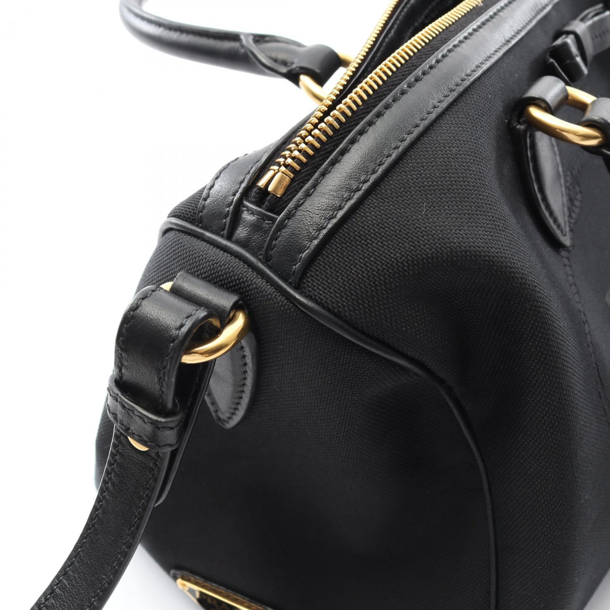 Prada Black Canvas Leather Handbag (Pre-Owned)